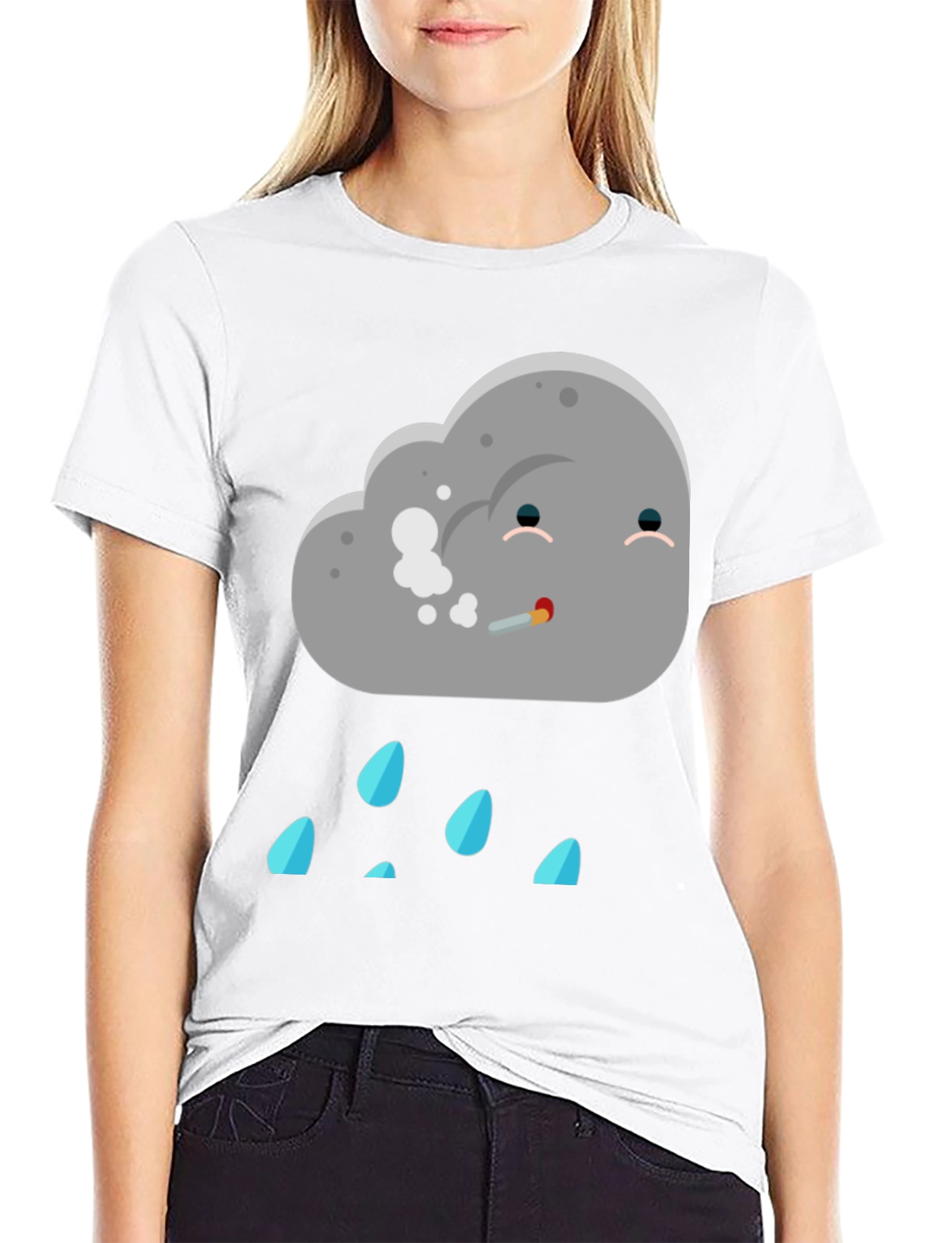 Humorous Cloud T-Shirt - Stoner Rain Cloud