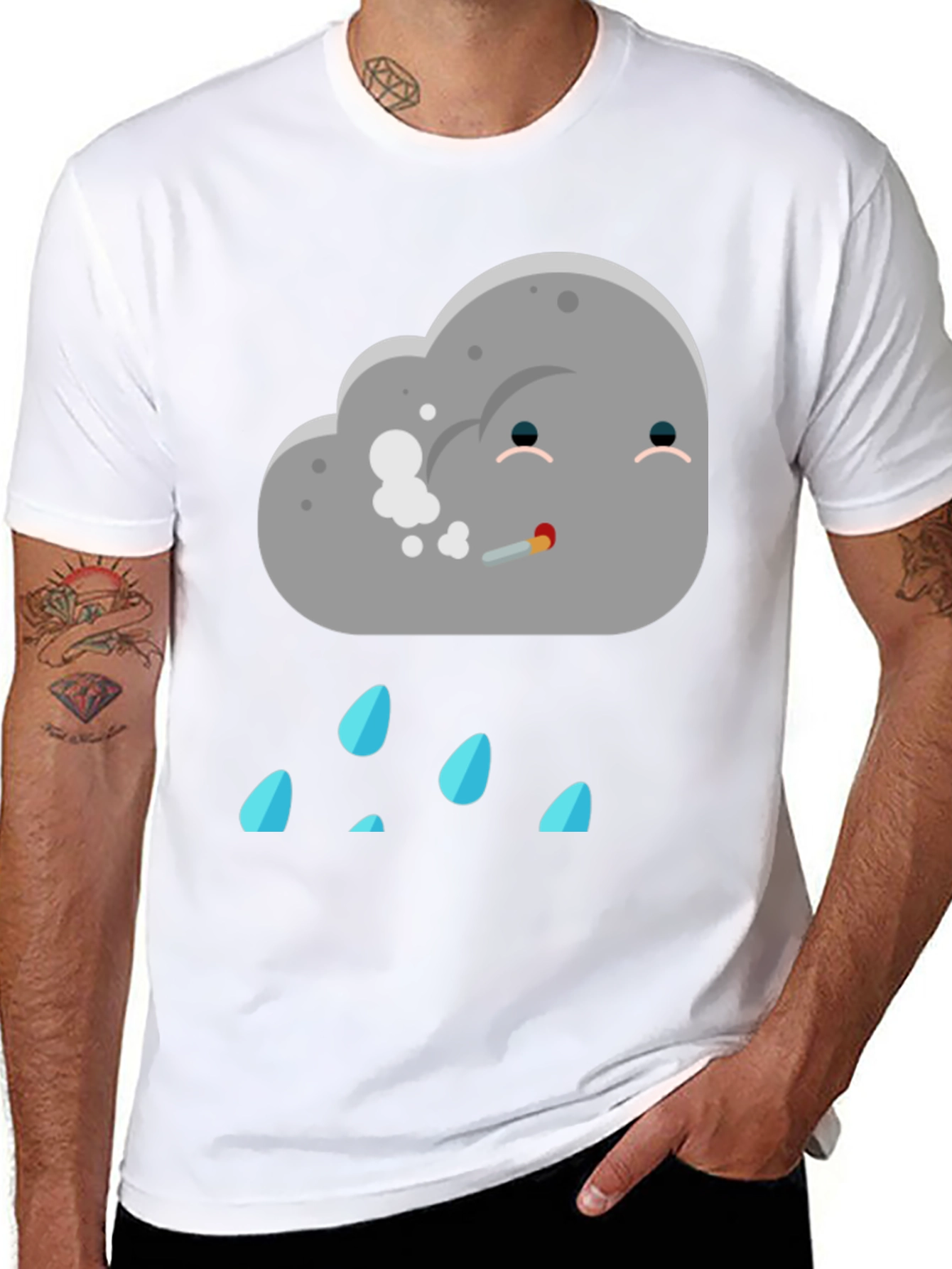Humorous Cloud T-Shirt - Stoner Rain Cloud