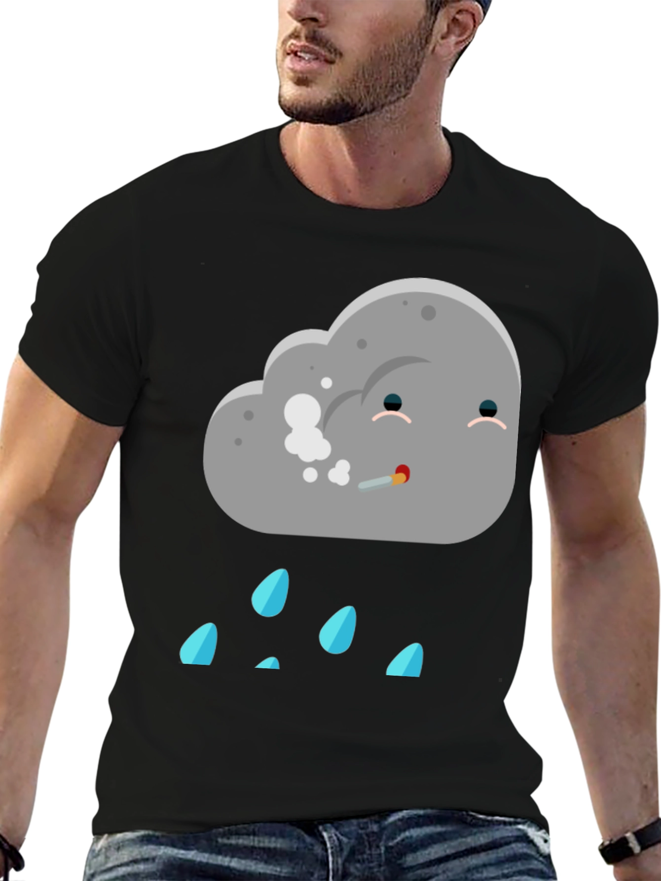 Humorous Cloud T-Shirt - Stoner Rain Cloud