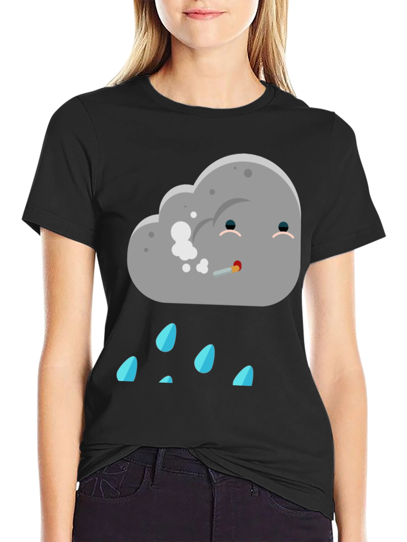 Humorous Cloud T-Shirt - Stoner Rain Cloud