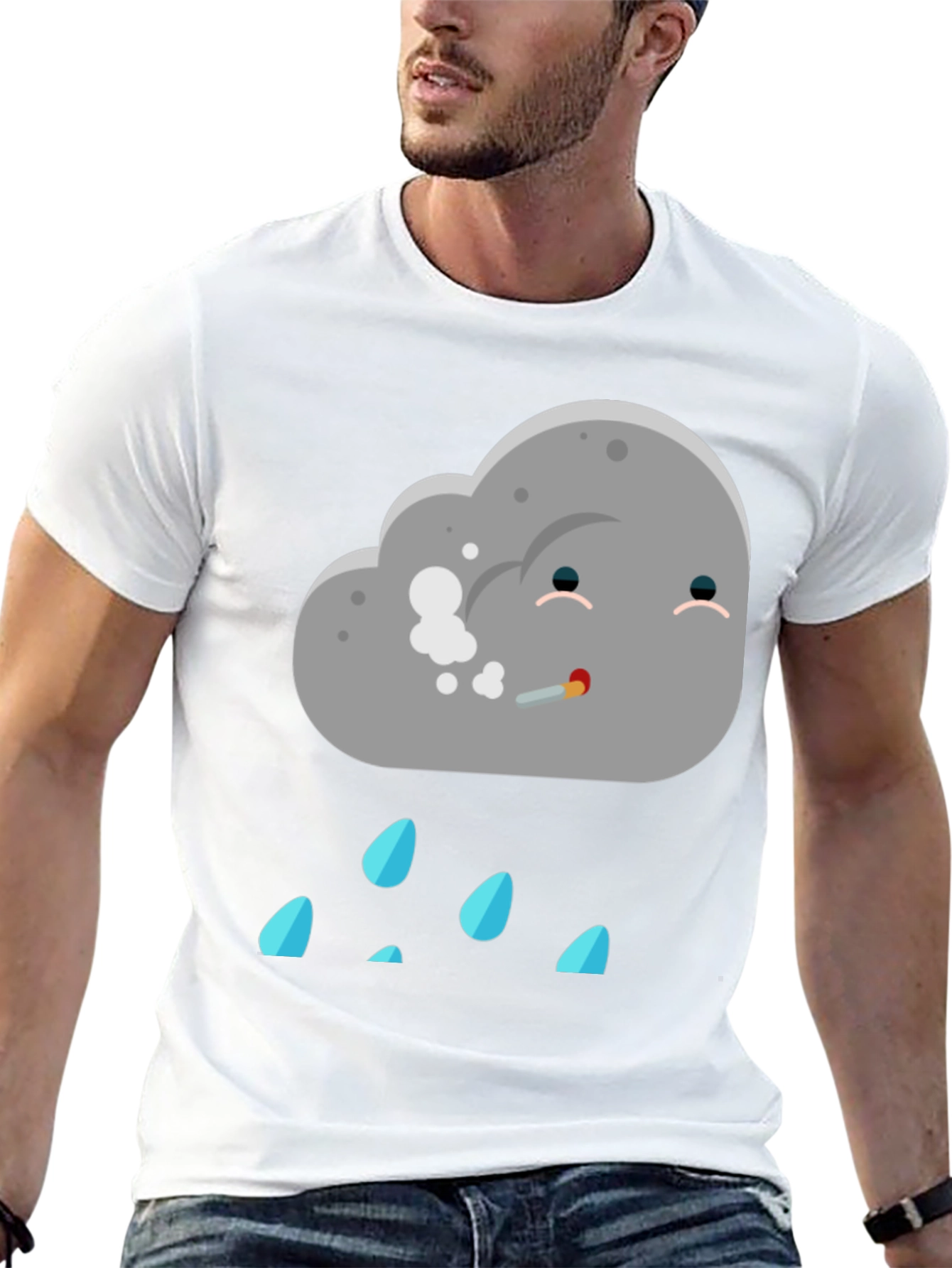 Humorous Cloud T-Shirt - Stoner Rain Cloud