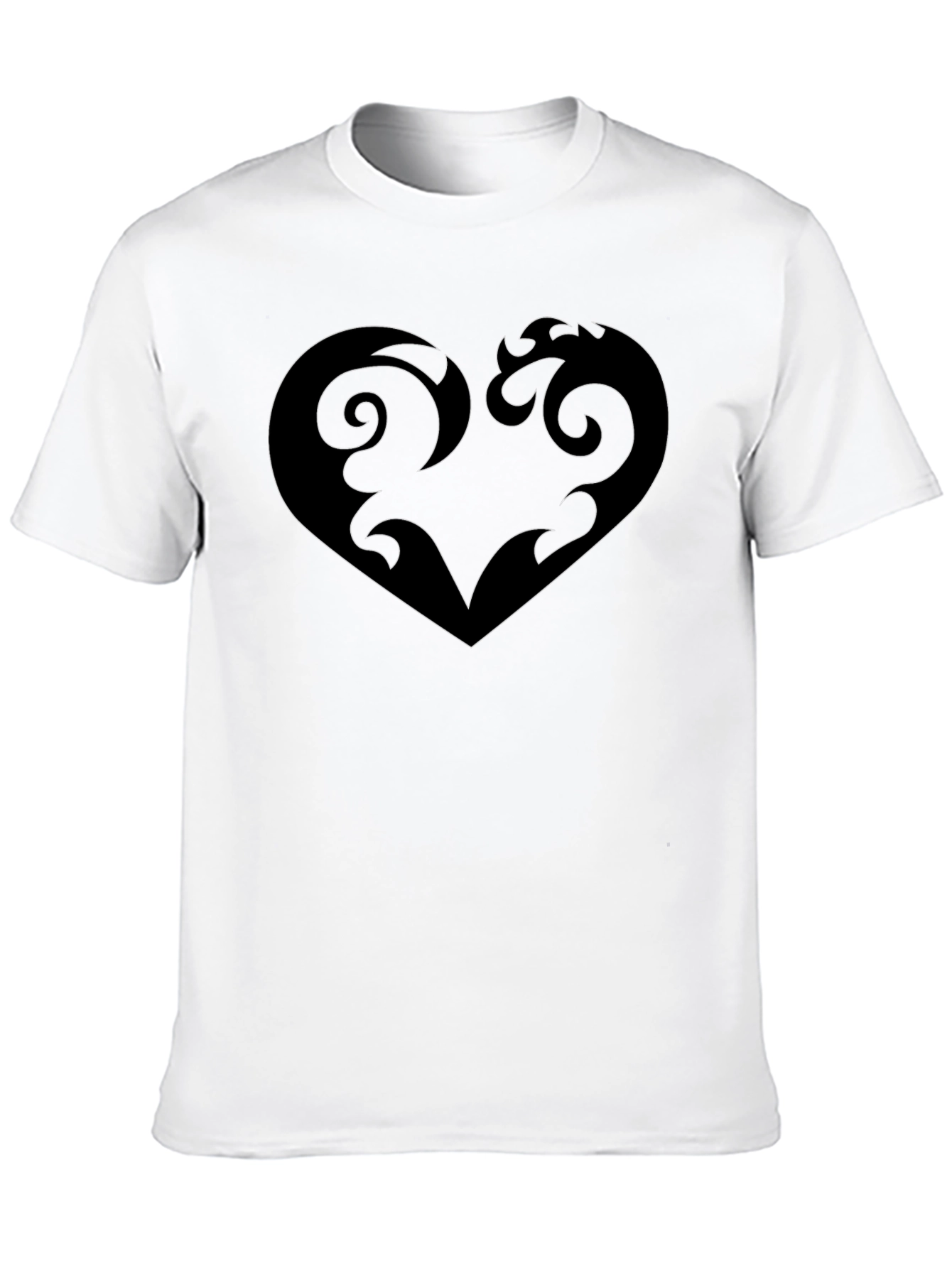 Stylish Black T-Shirt with Heart Graphic