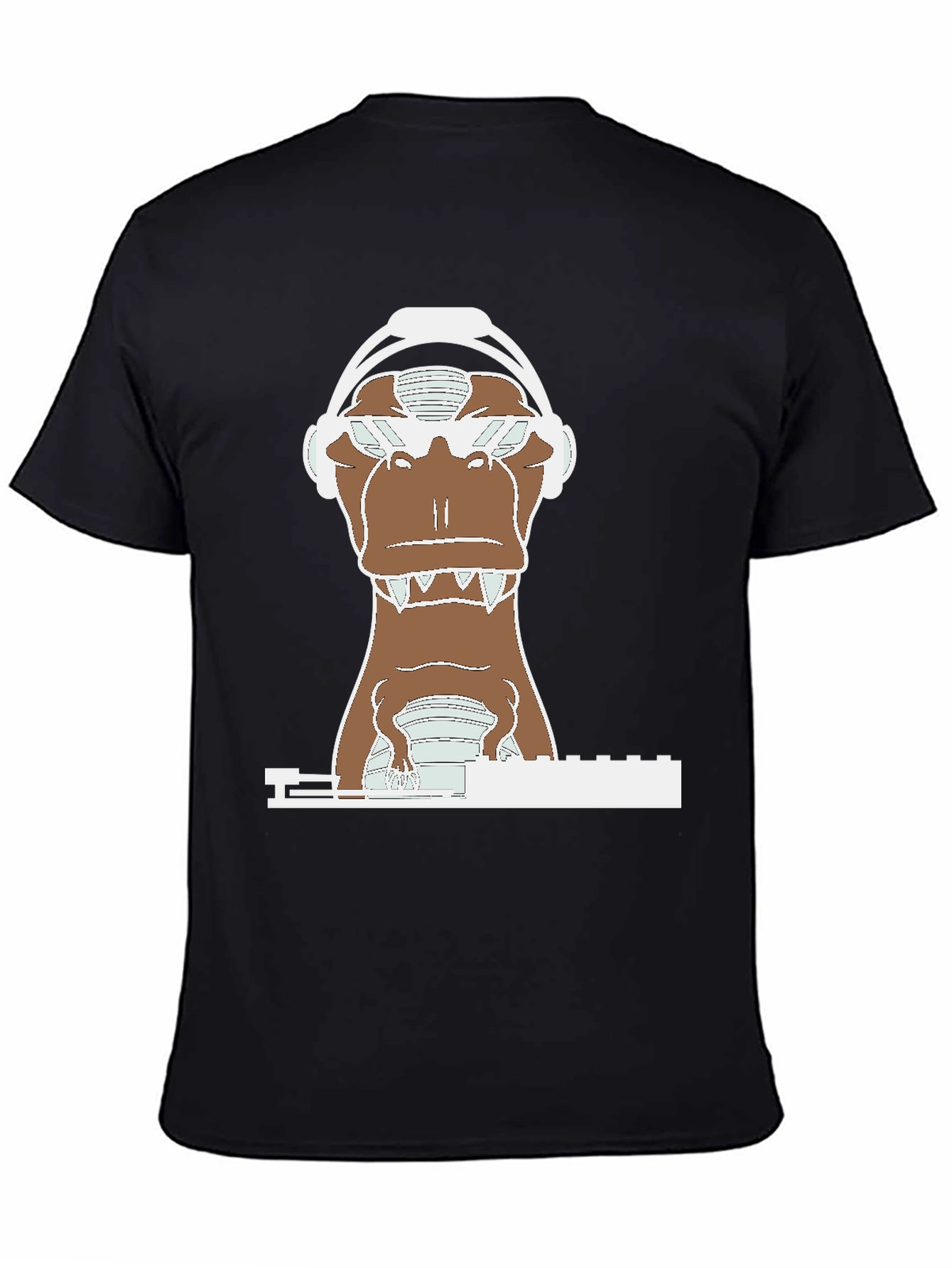 DJ Dino T-Shirt - Cool Dinosaur Headphone Tee