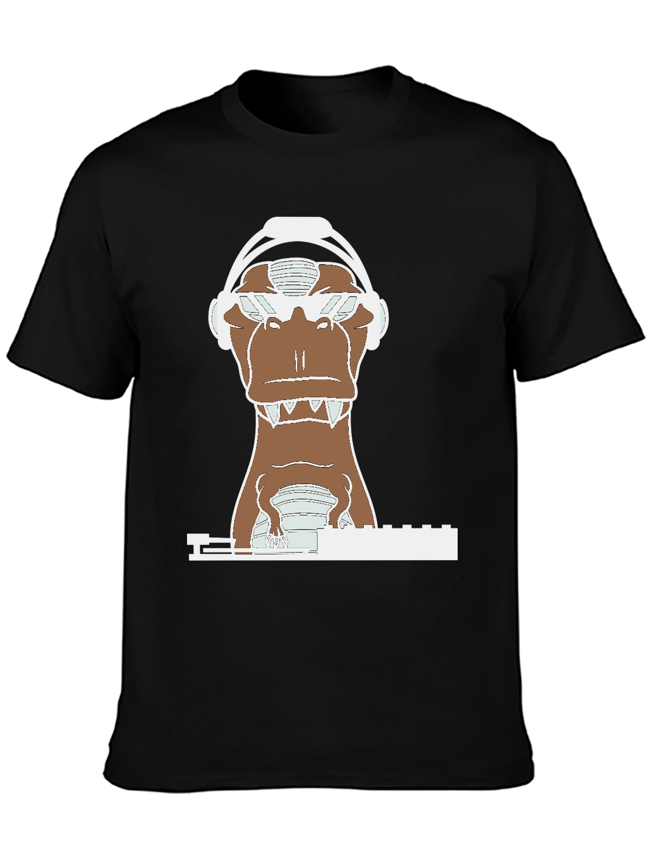 DJ Dino T-Shirt - Cool Dinosaur Headphone Tee