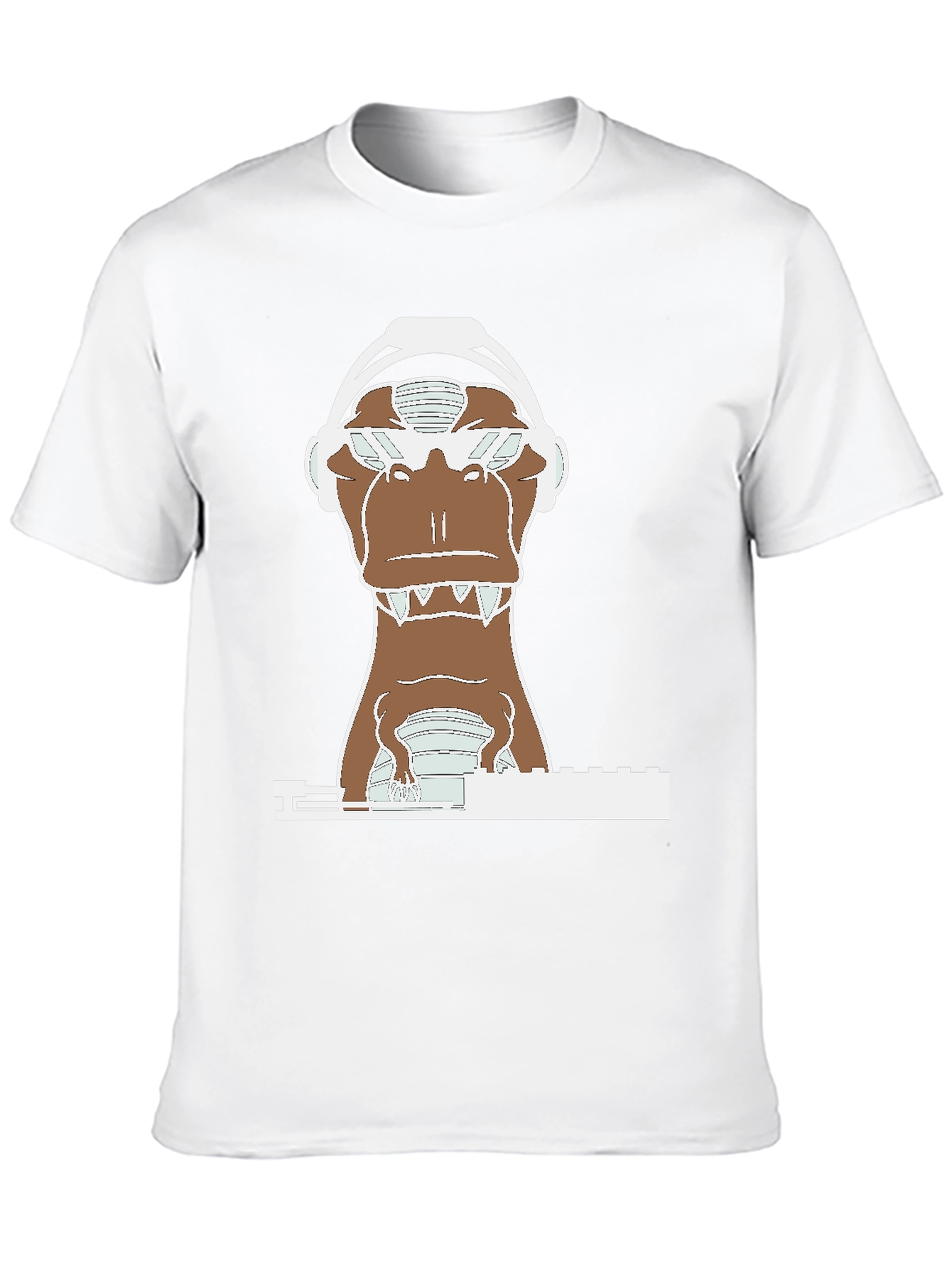 DJ Dino T-Shirt - Cool Dinosaur Headphone Tee