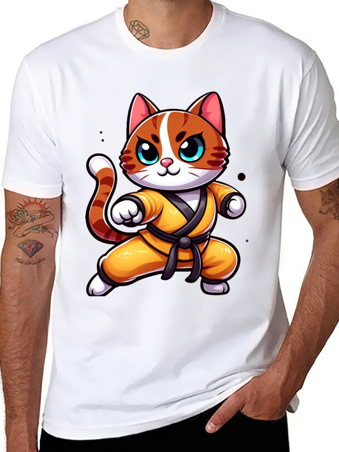 Karate Cat T-Shirt - Martial Arts Kitten Tee