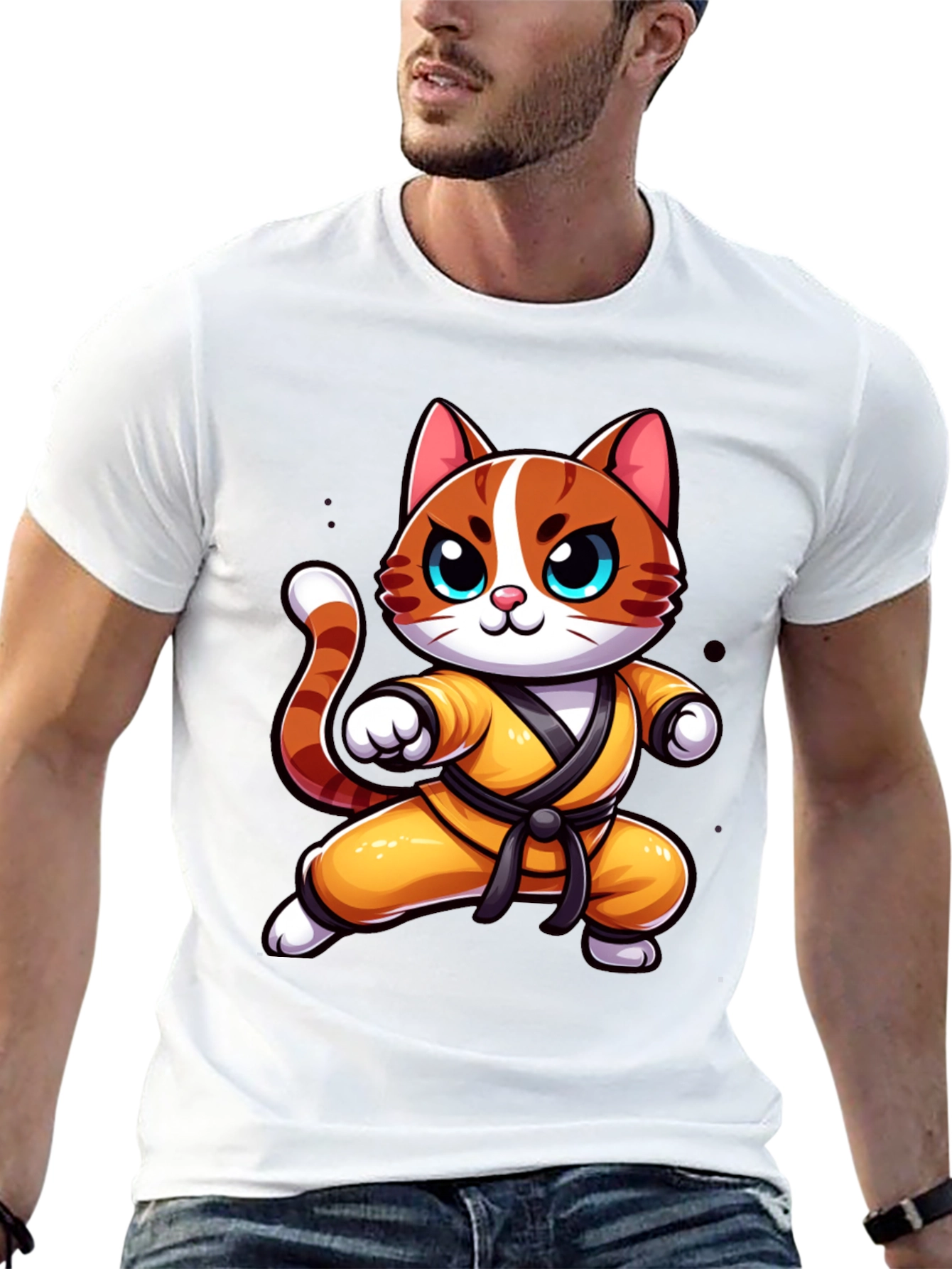 Karate Cat T-Shirt - Martial Arts Kitten Tee