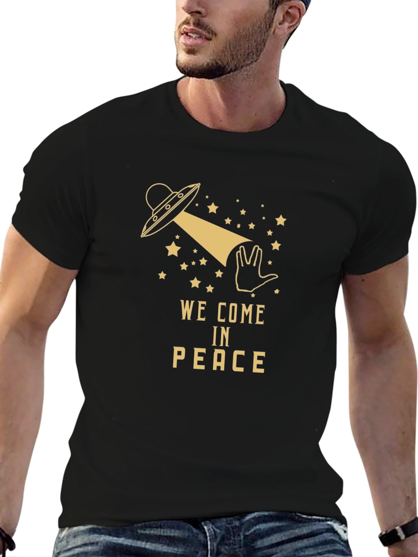 We Come in Peace UFO Graphic T-Shirt