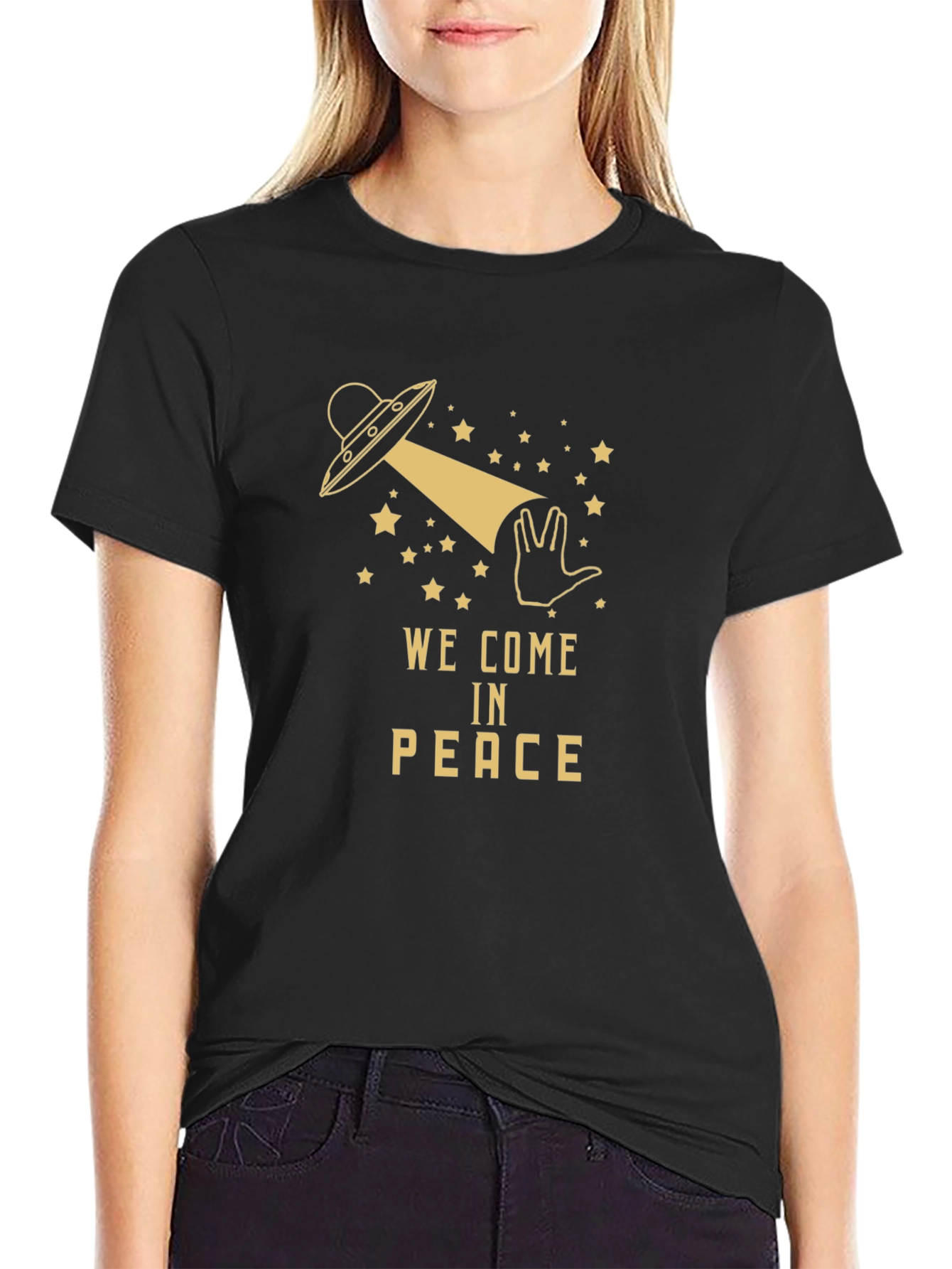 We Come in Peace UFO Graphic T-Shirt