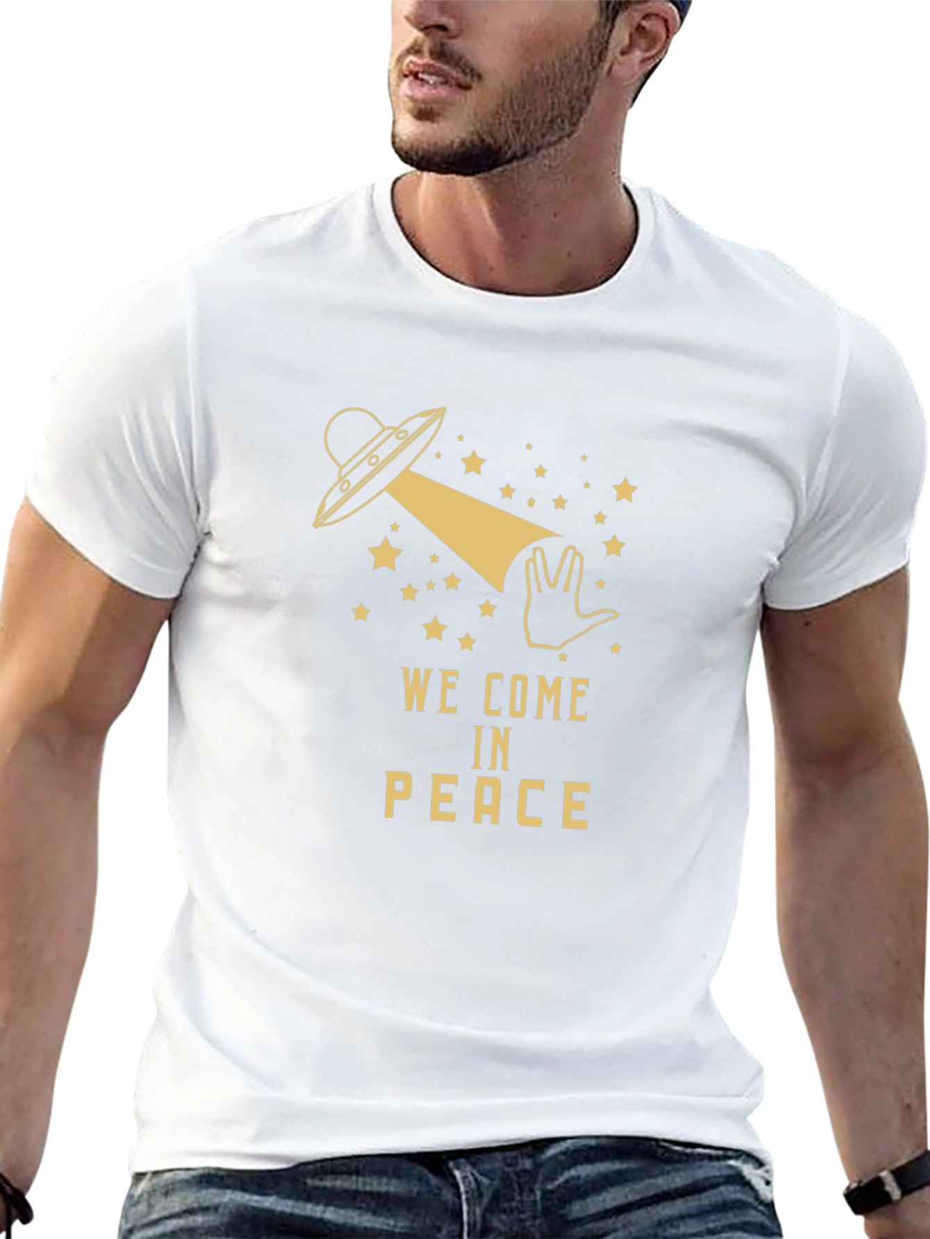 We Come in Peace UFO Graphic T-Shirt