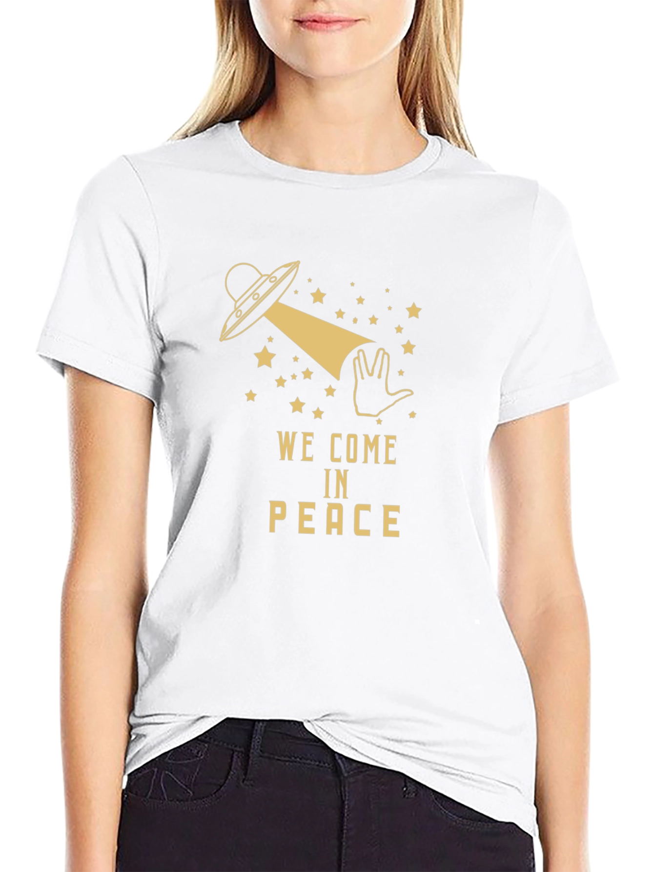 We Come in Peace UFO Graphic T-Shirt