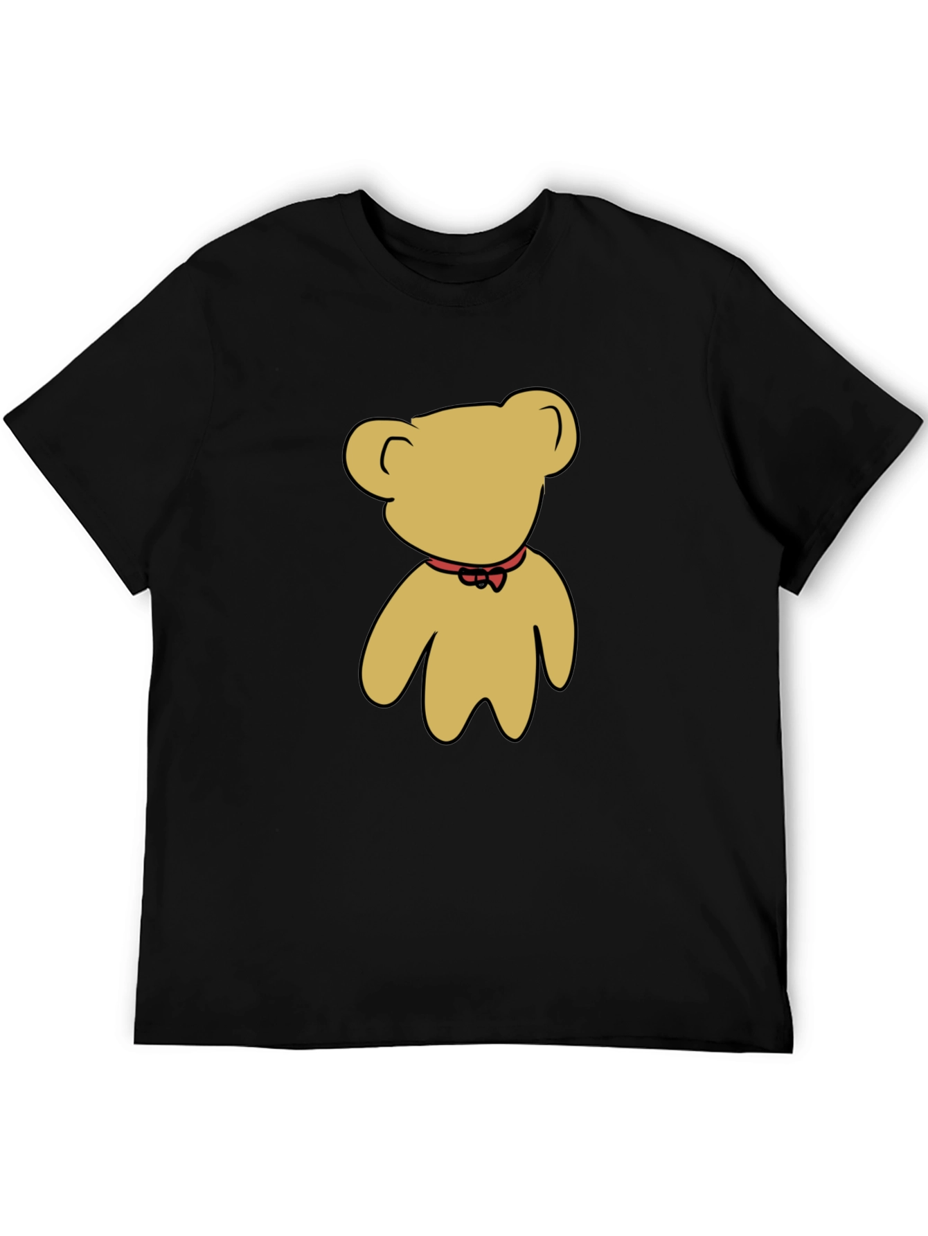 Black T-Shirt with Teddy Bear Graphic