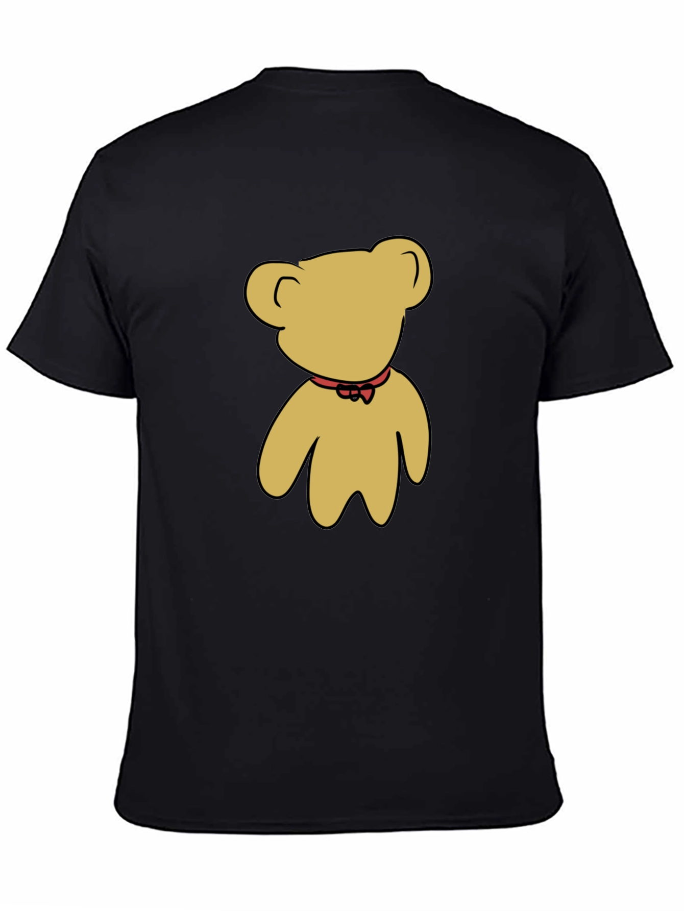 Black T-Shirt with Teddy Bear Graphic