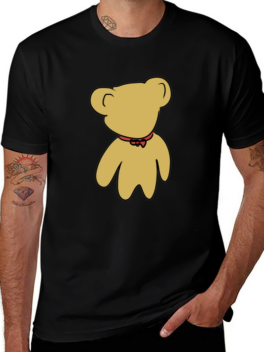 Black T-Shirt with Teddy Bear Graphic