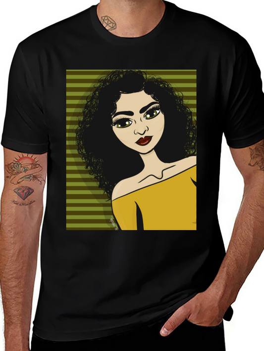 Stylish Black T-Shirt with Cartoon Graphic
