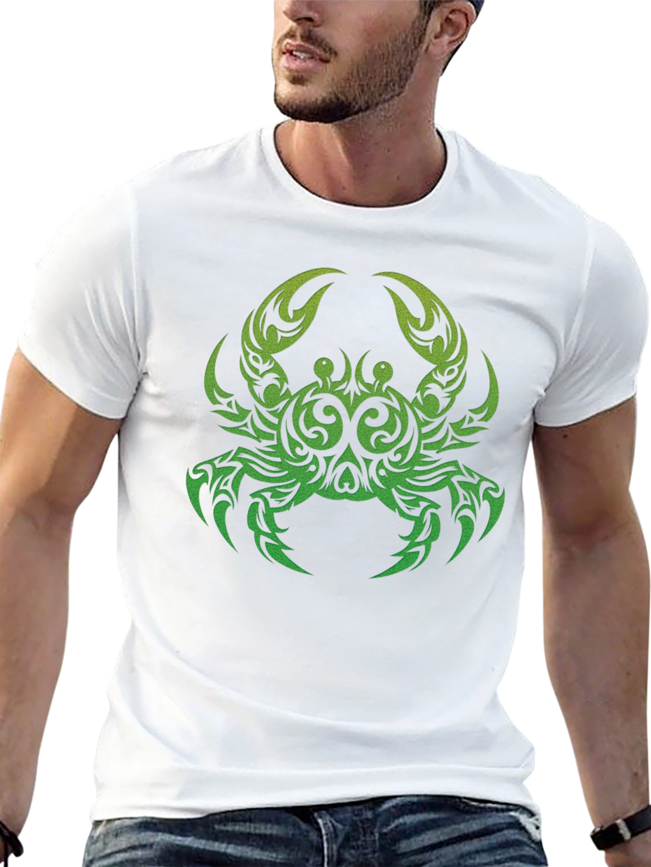 Tribal Crab Graphic Black T-Shirt