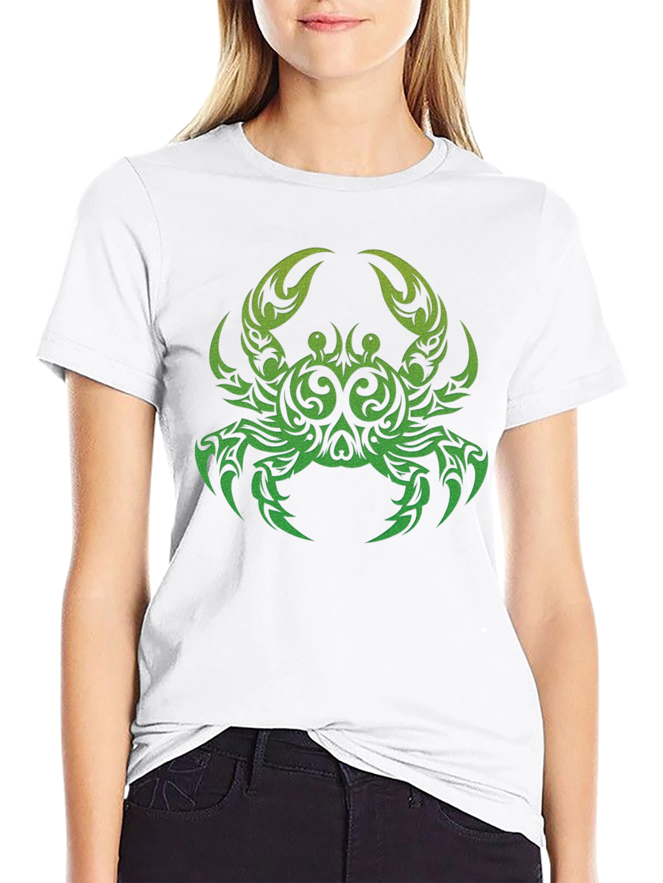 Tribal Crab Graphic Black T-Shirt
