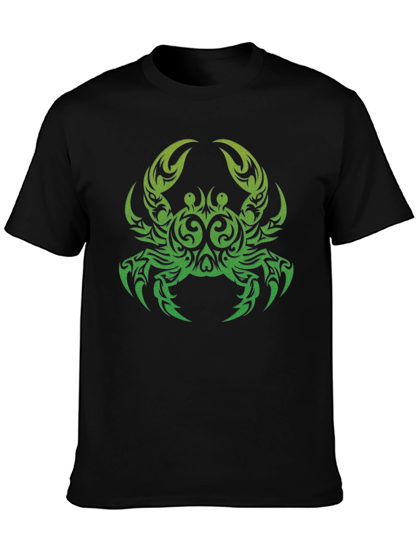 Tribal Crab Graphic Black T-Shirt