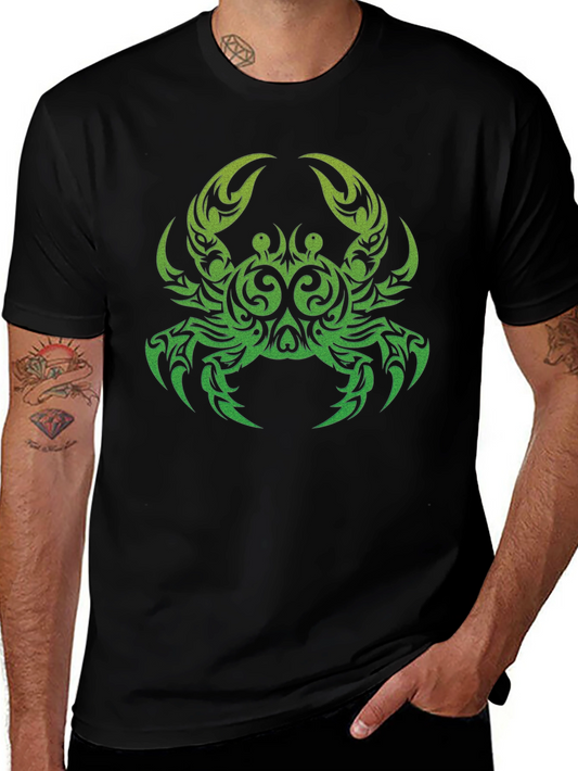 Tribal Crab Graphic Black T-Shirt