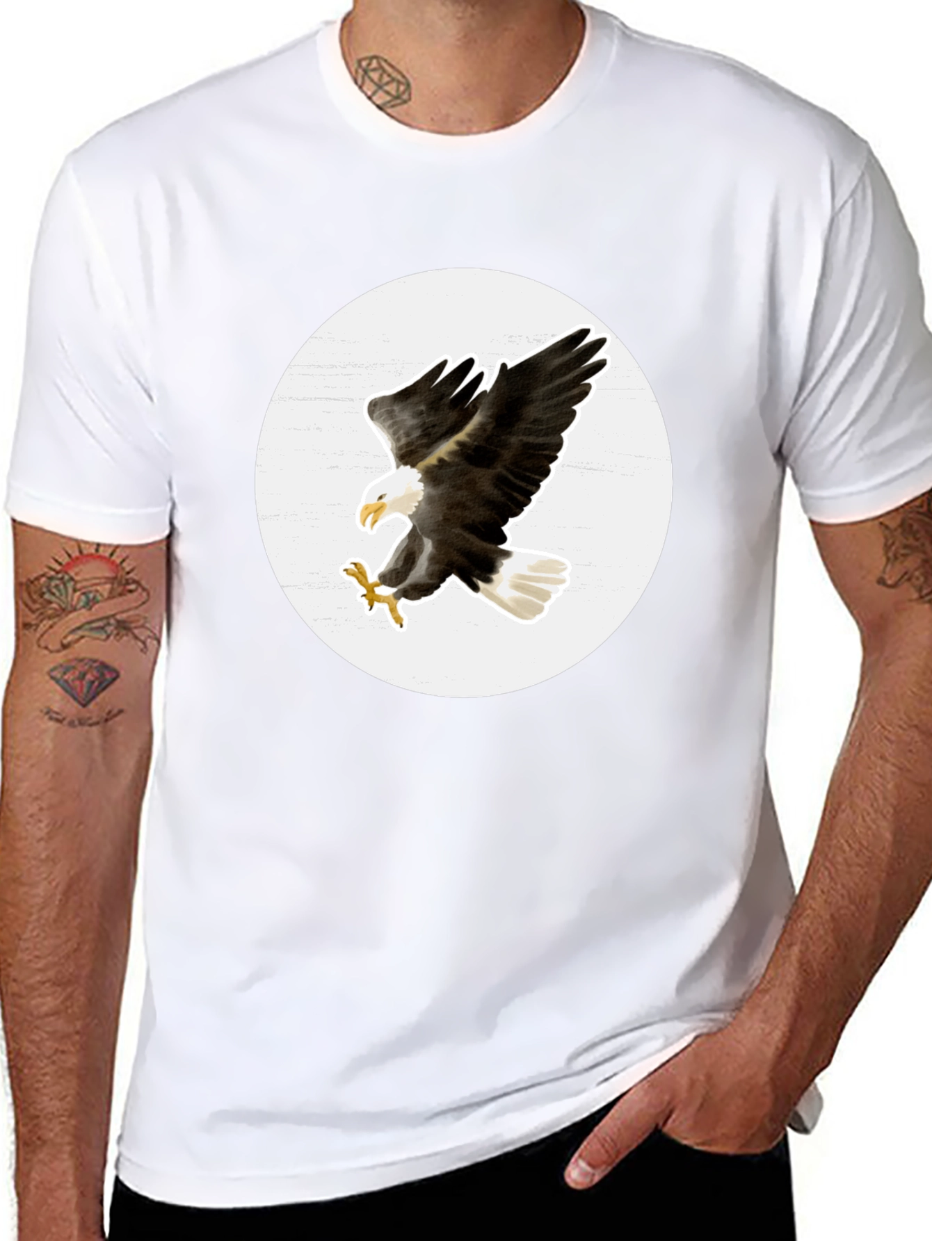Bald Eagle Graphic T-Shirt - Black