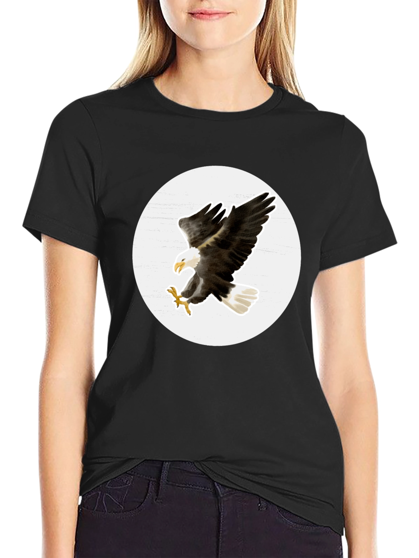Bald Eagle Graphic T-Shirt - Black