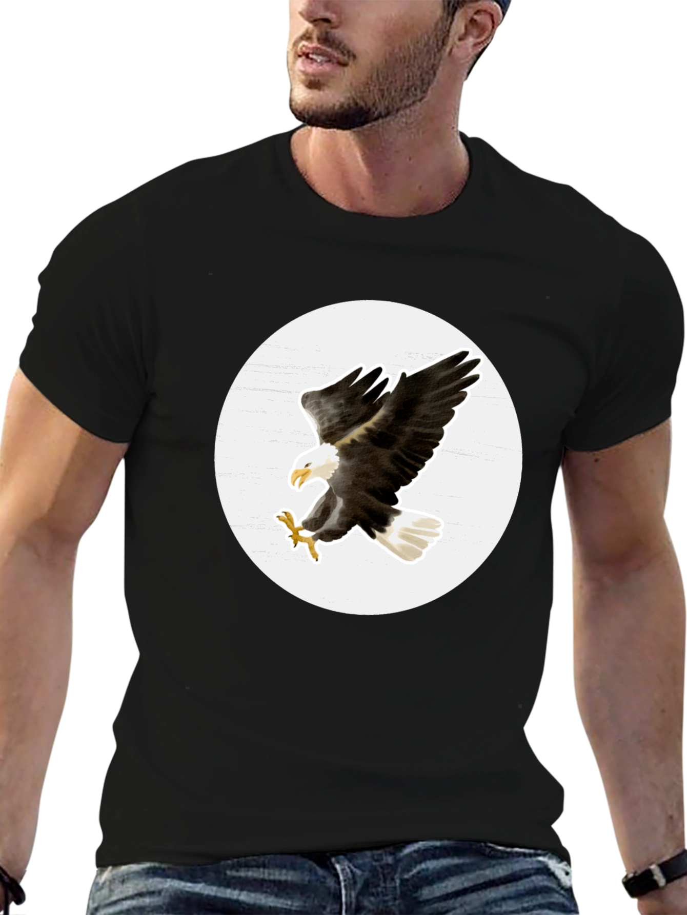 Bald Eagle Graphic T-Shirt - Black