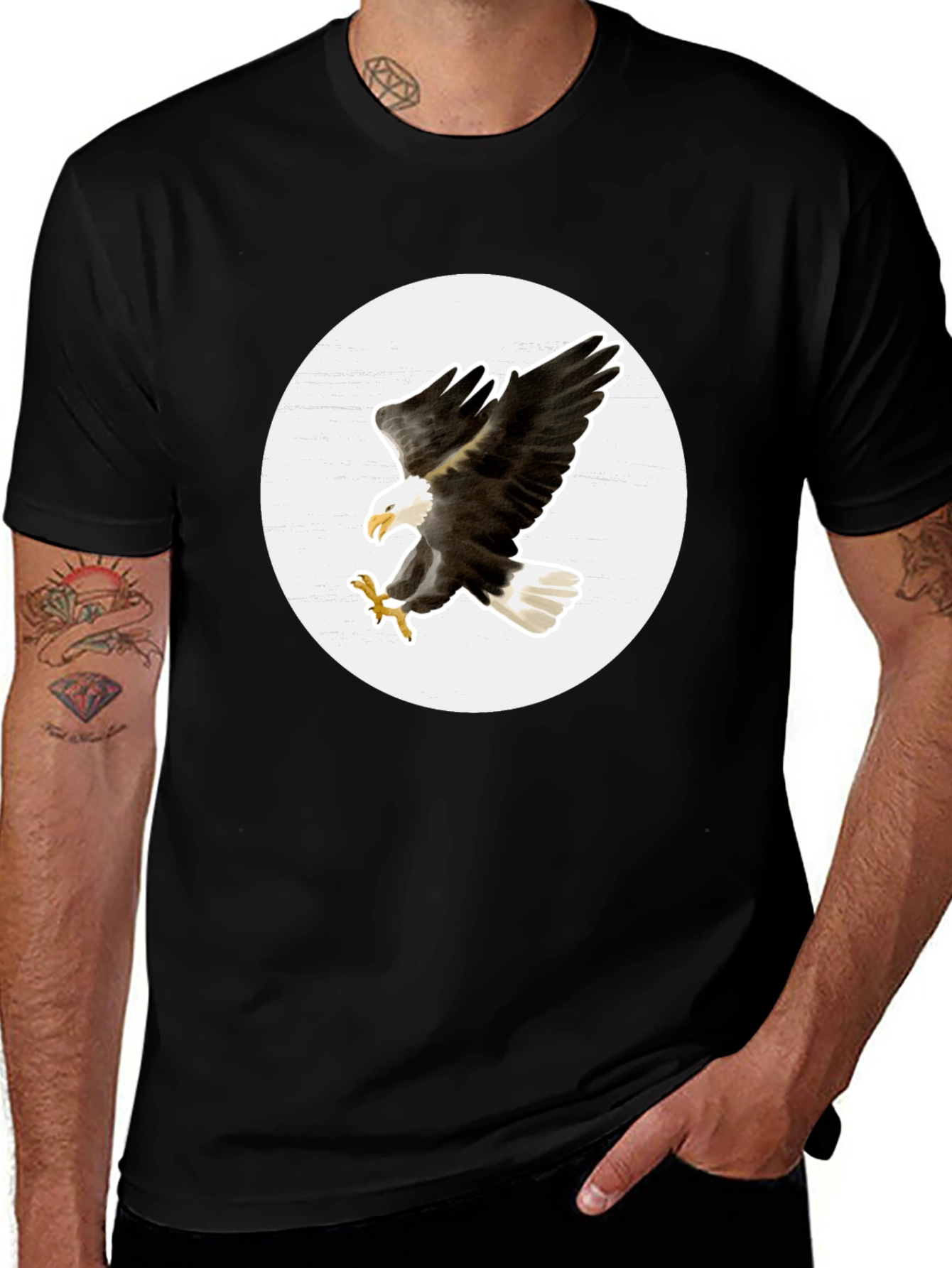 Bald Eagle Graphic T-Shirt - Black