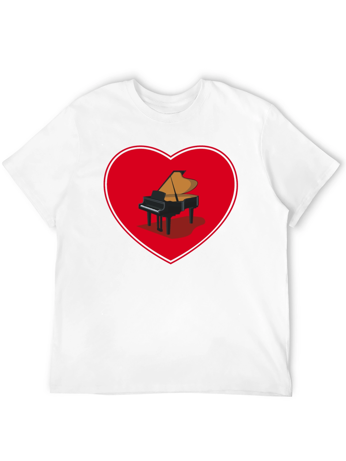 Piano Heart Graphic Tee - Music Lover Shirt