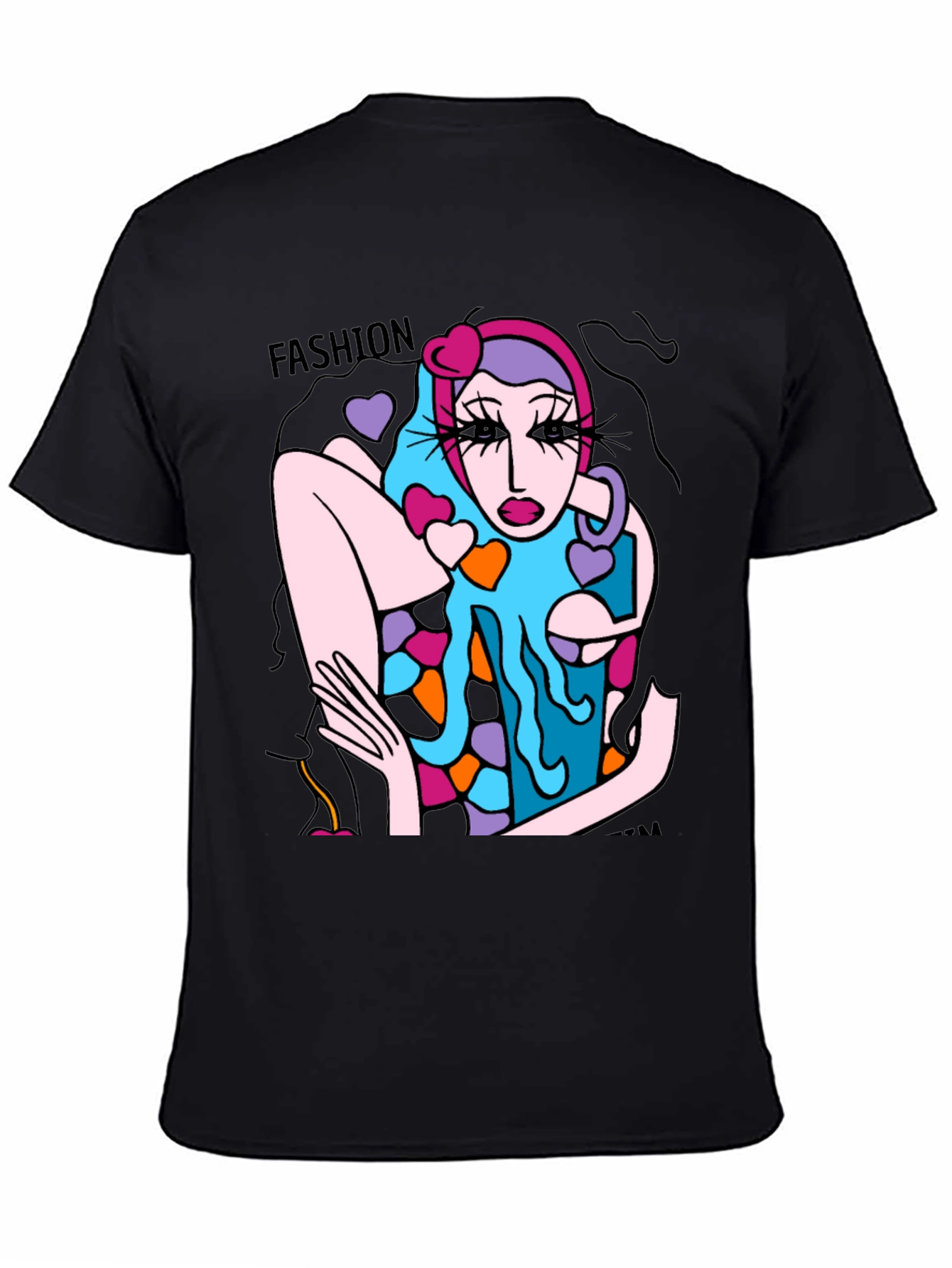 Fashion Model Graphic Tee - Unique Art T-Shirt