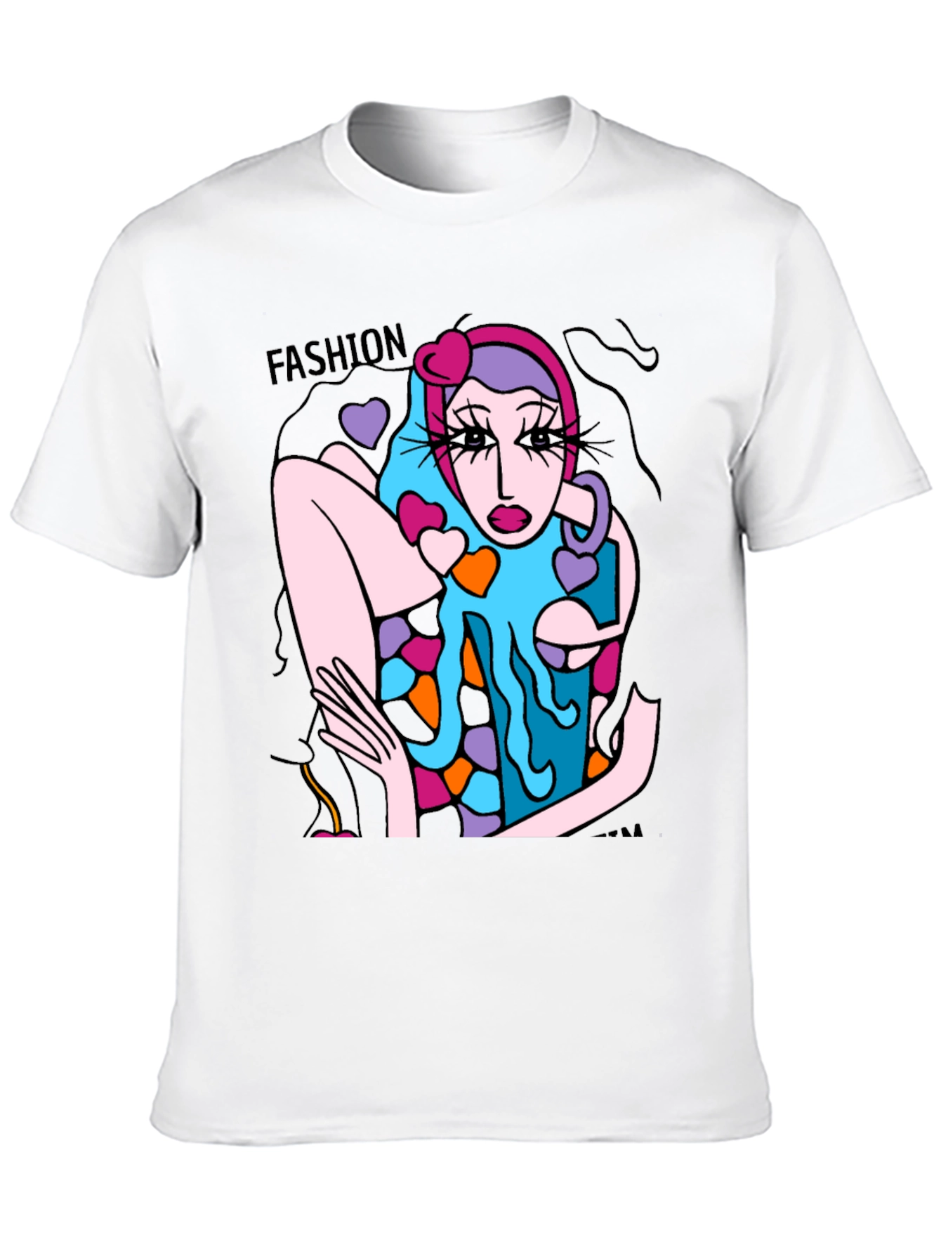 Fashion Model Graphic Tee - Unique Art T-Shirt