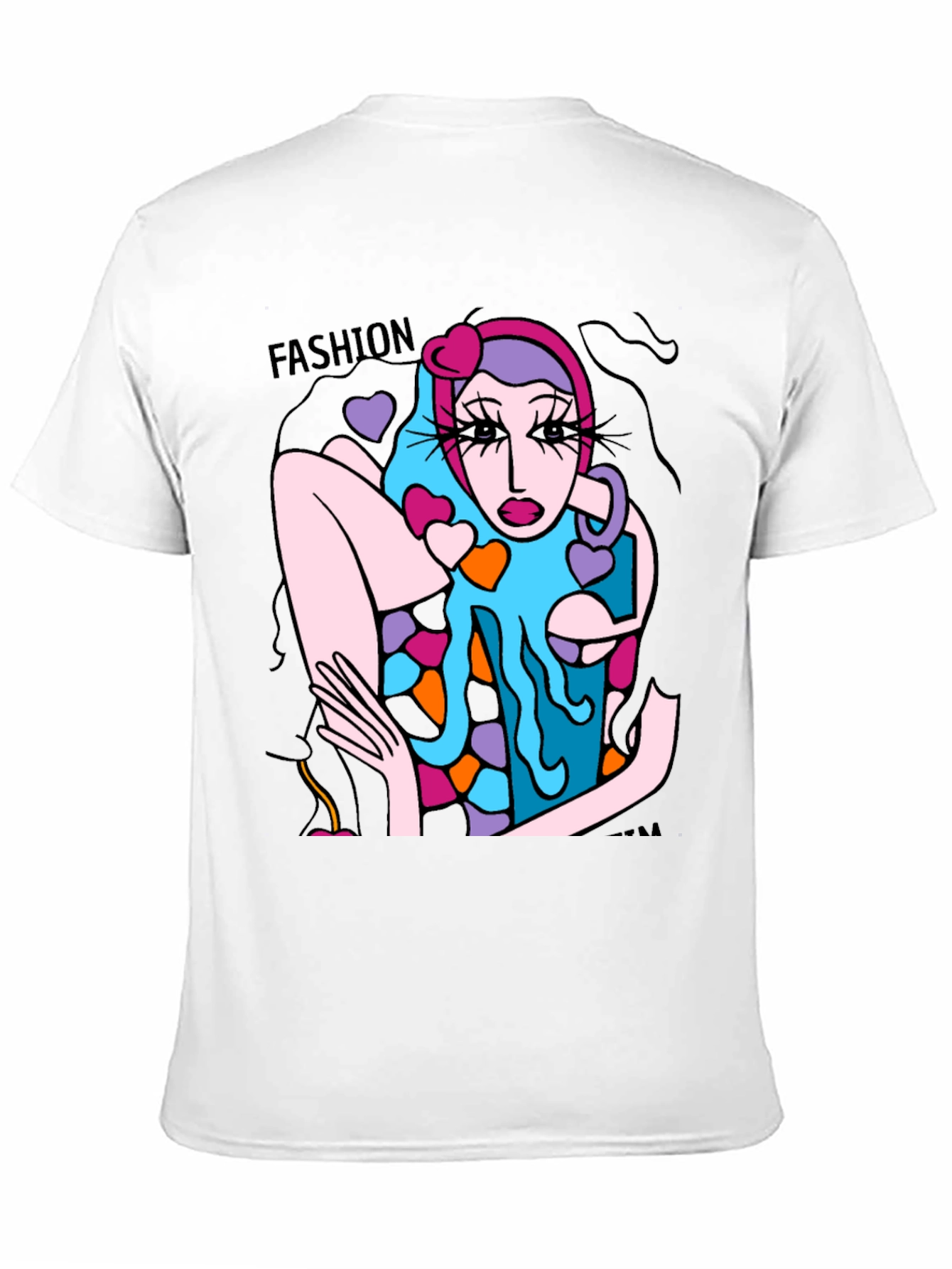 Fashion Model Graphic Tee - Unique Art T-Shirt
