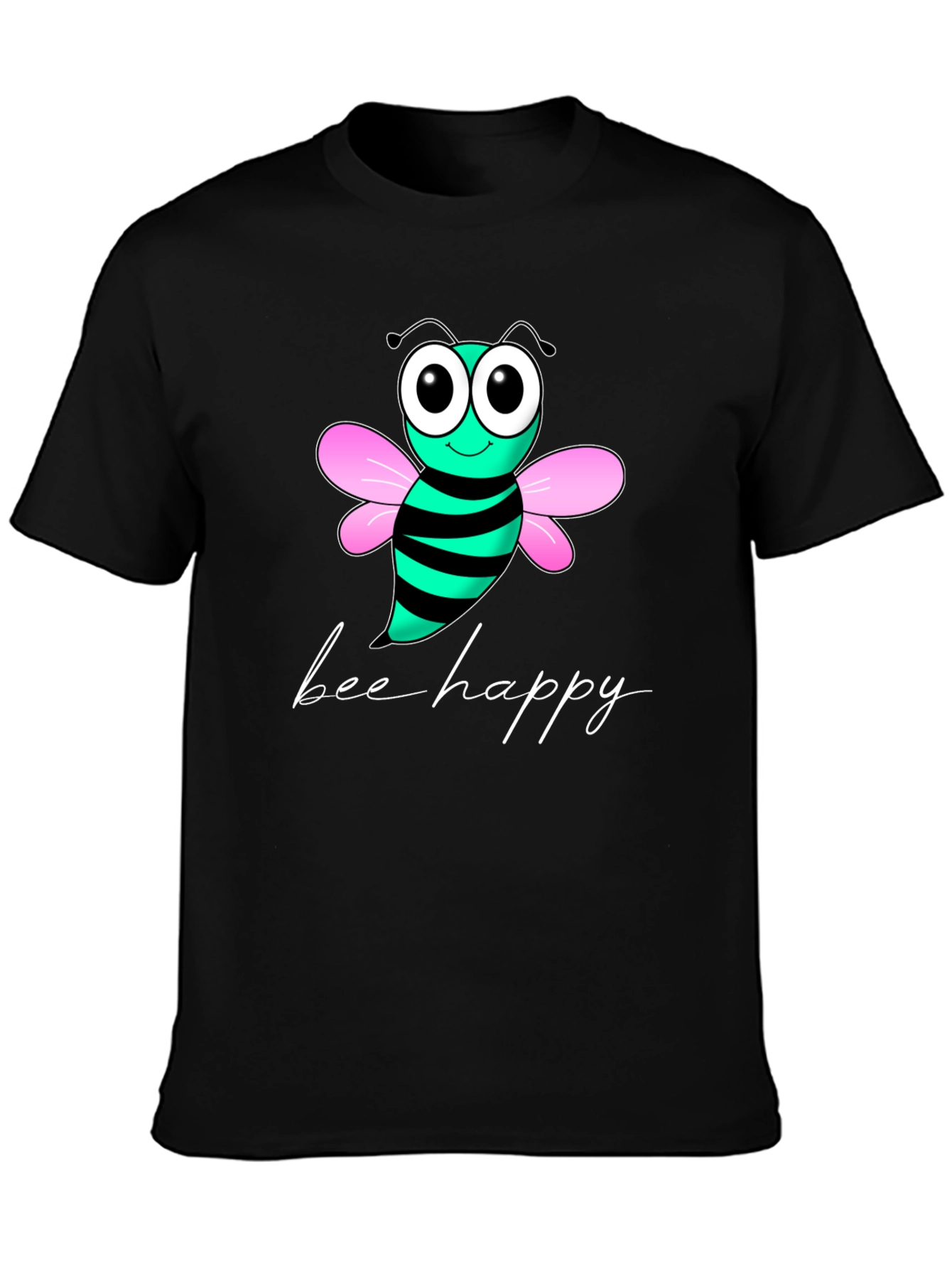 Bee Happy Graphic T-Shirt - Black
