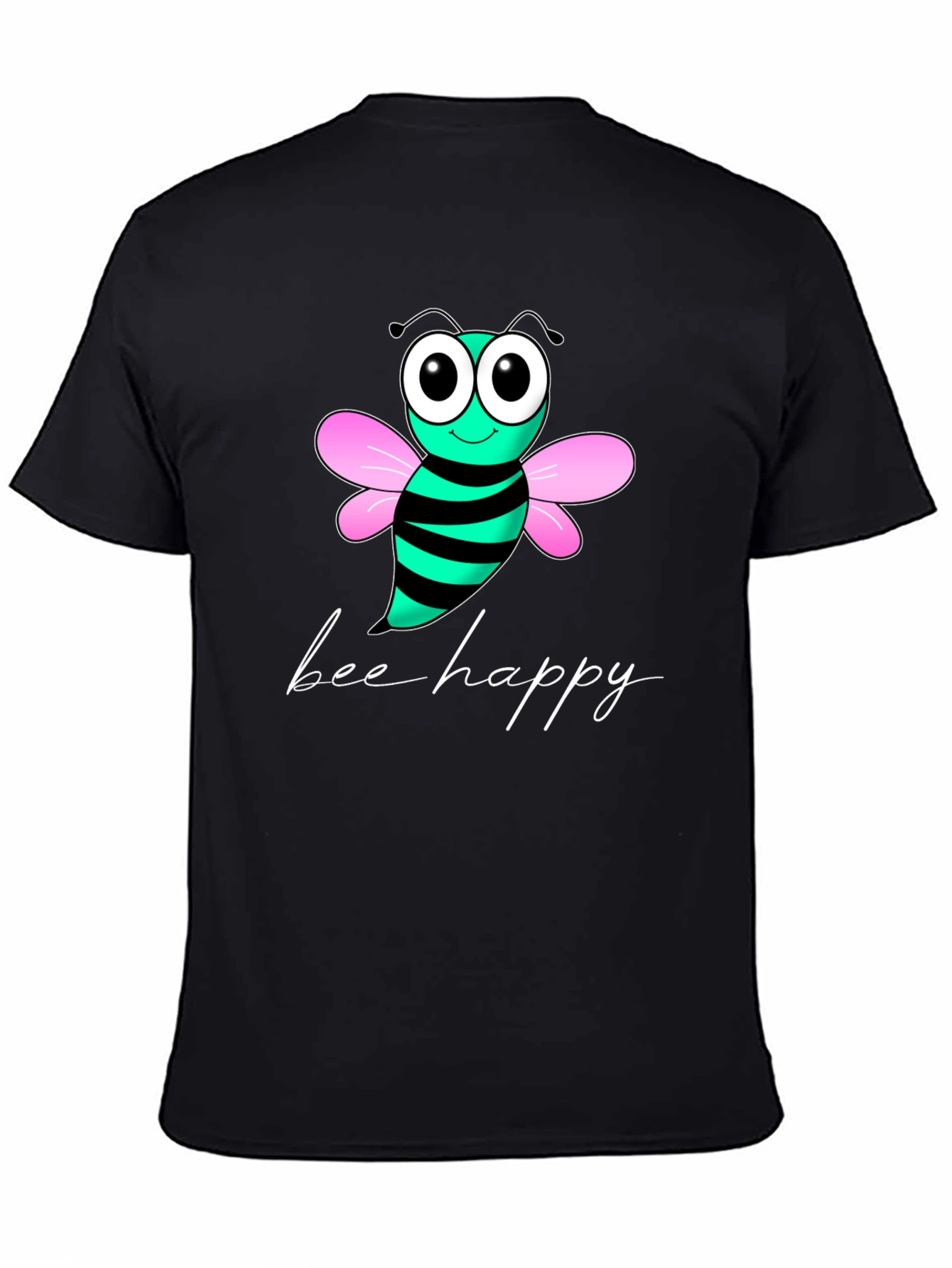 Bee Happy Graphic T-Shirt - Black