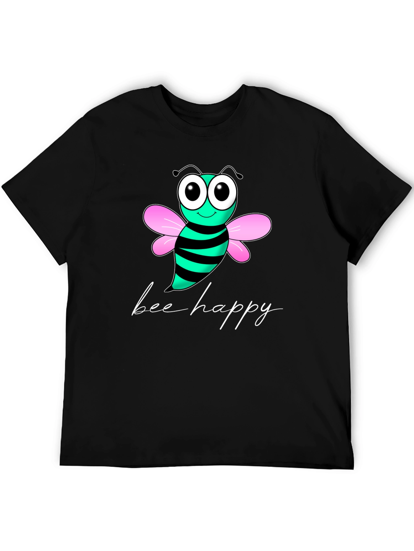 Bee Happy Graphic T-Shirt - Black