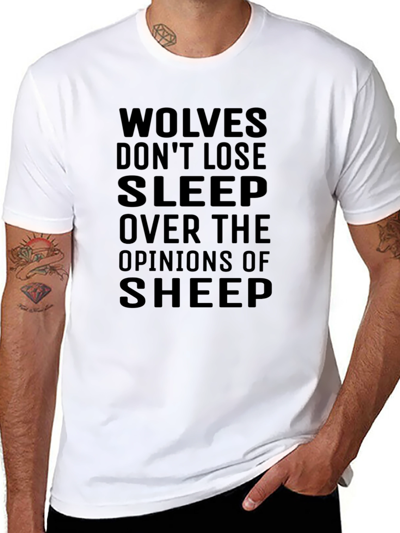 Wolves Dont Lose Sleep T-Shirt - Black