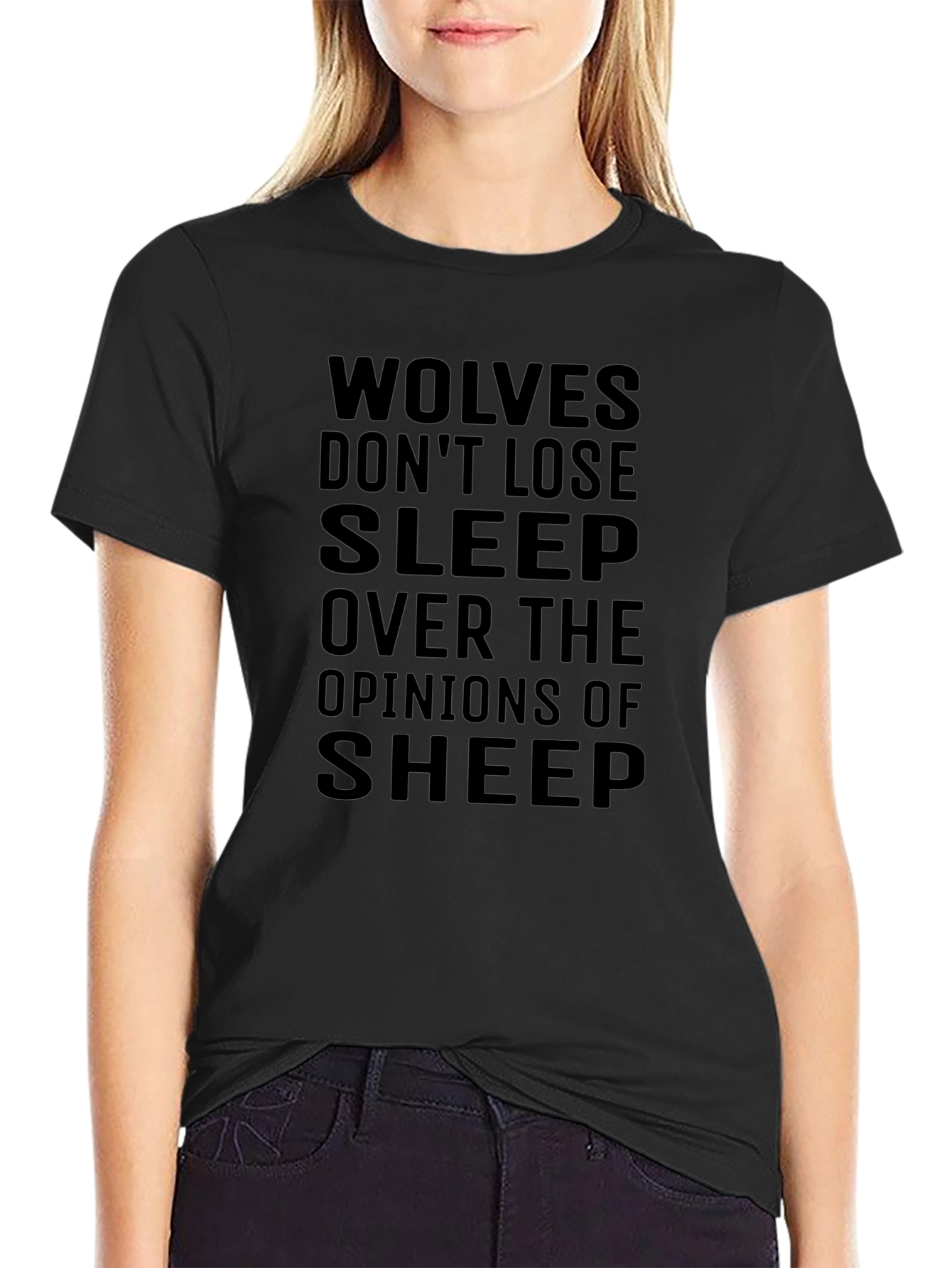 Wolves Dont Lose Sleep T-Shirt - Black