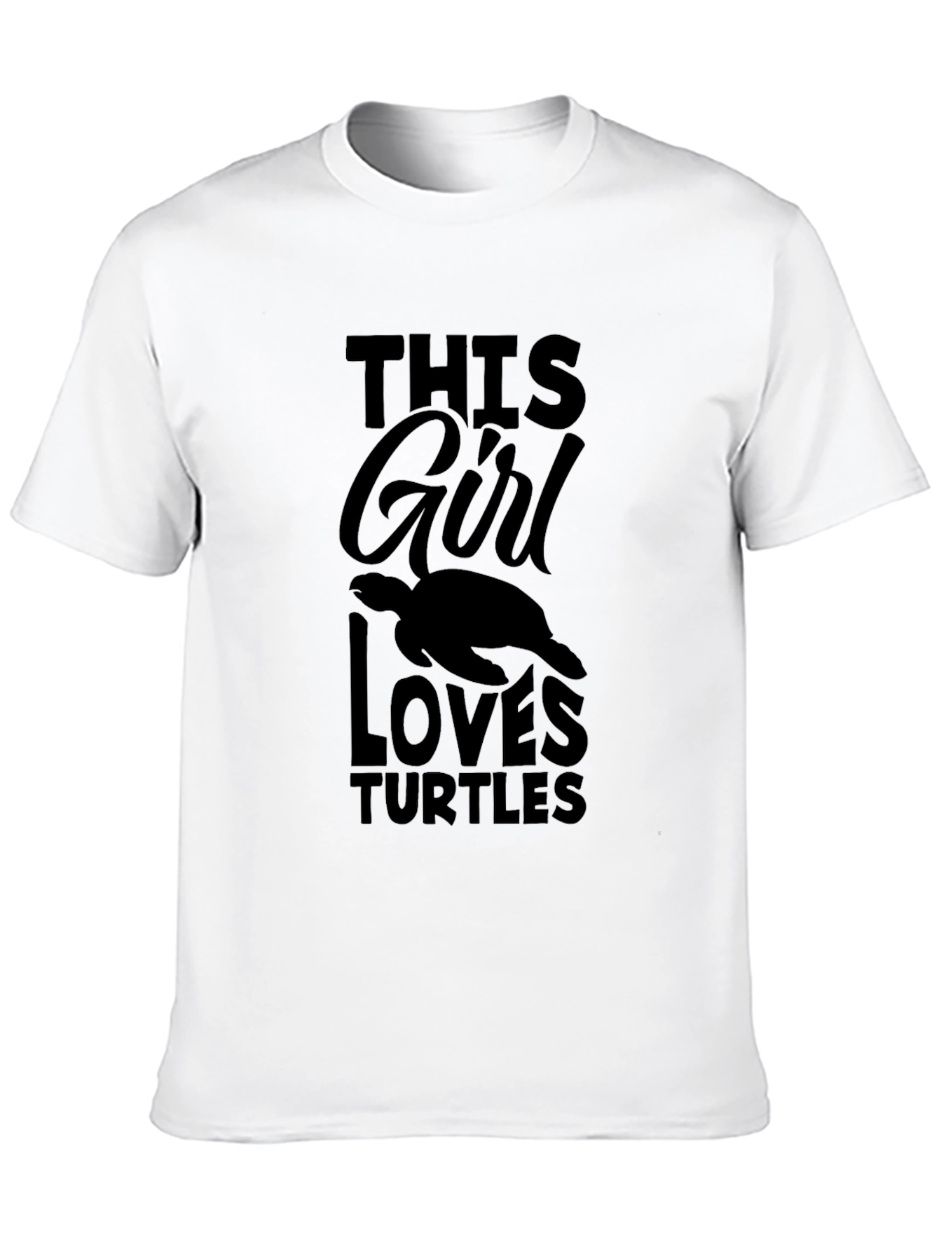 This Girl Loves Turtles Black T-Shirt