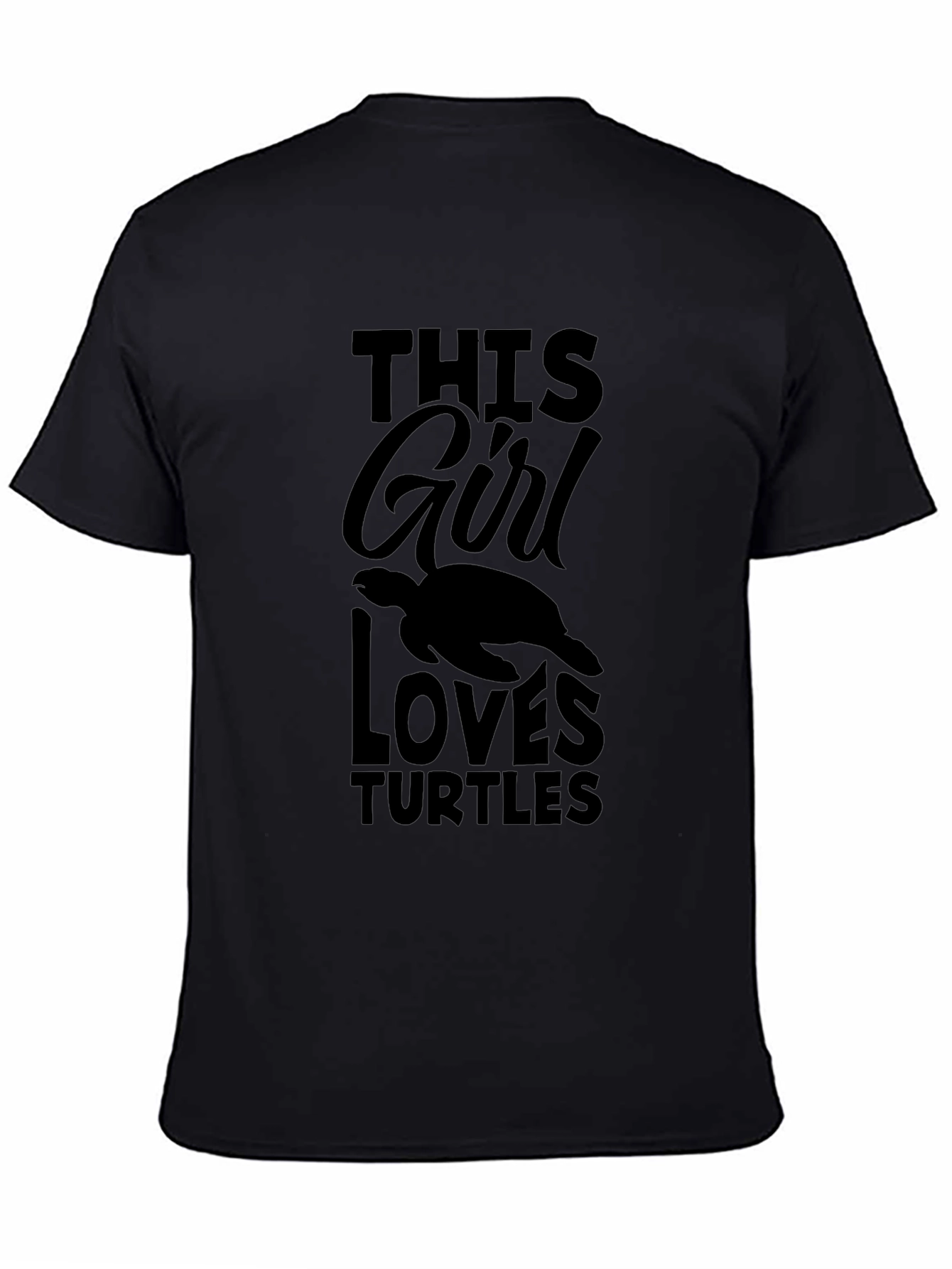 This Girl Loves Turtles Black T-Shirt