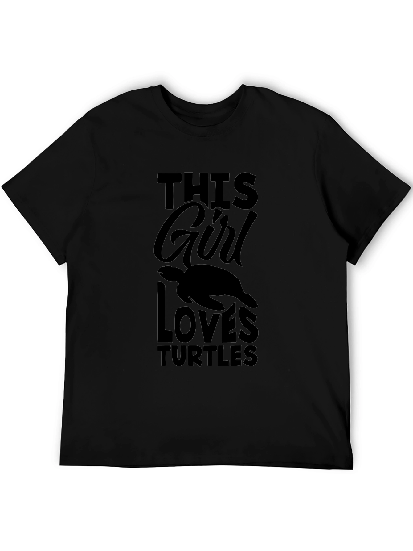 This Girl Loves Turtles Black T-Shirt