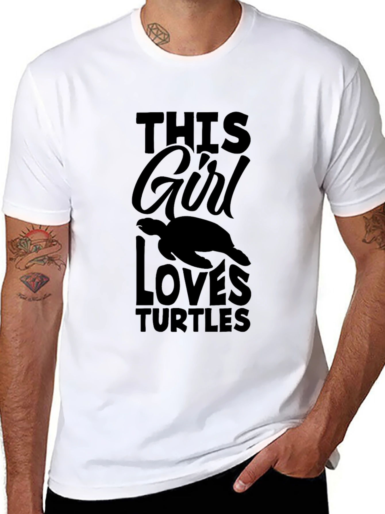 This Girl Loves Turtles Black T-Shirt