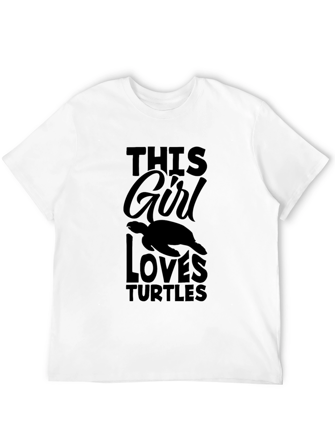 This Girl Loves Turtles Black T-Shirt