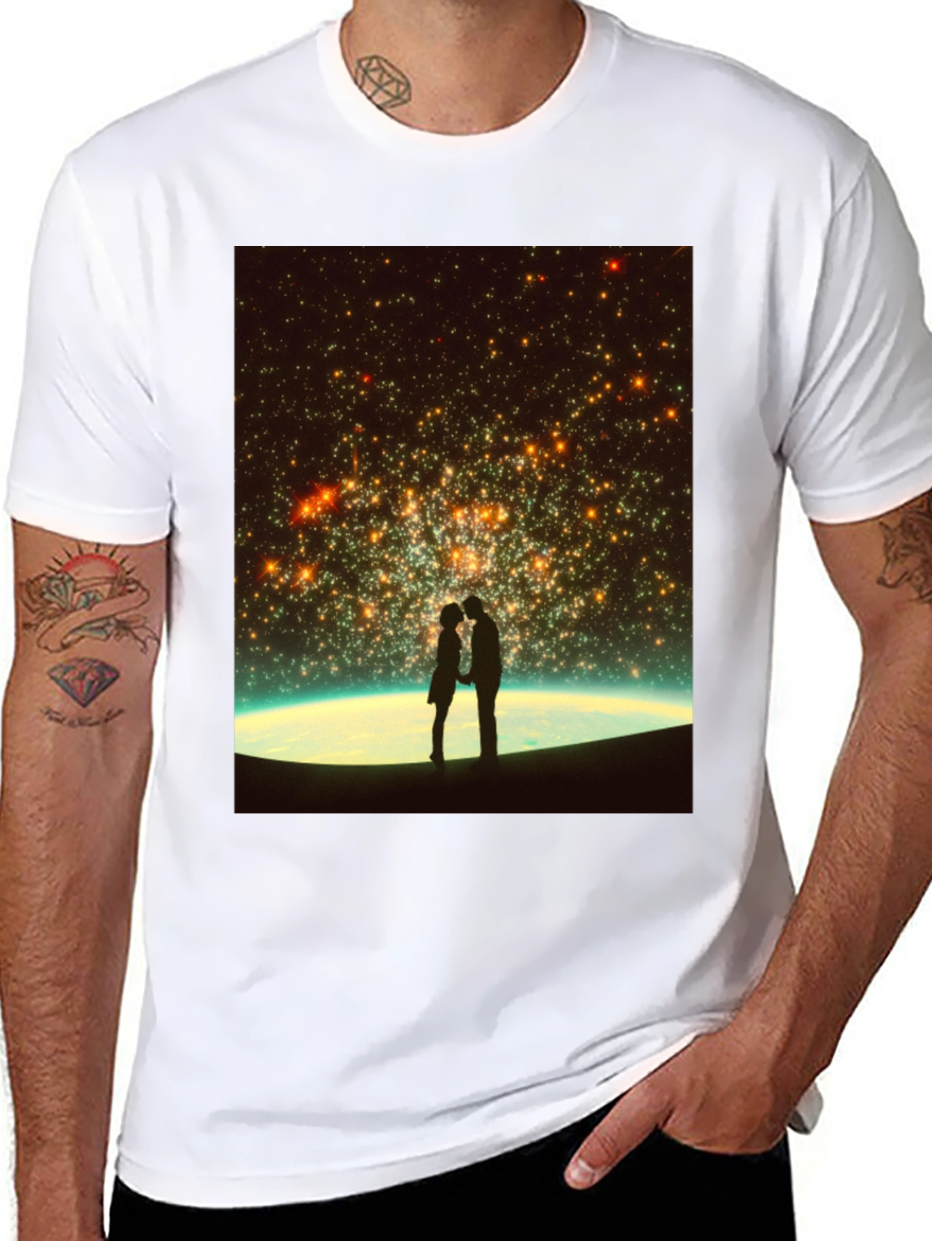 Romantic Stargaze T-Shirt - Unisex Black Tee