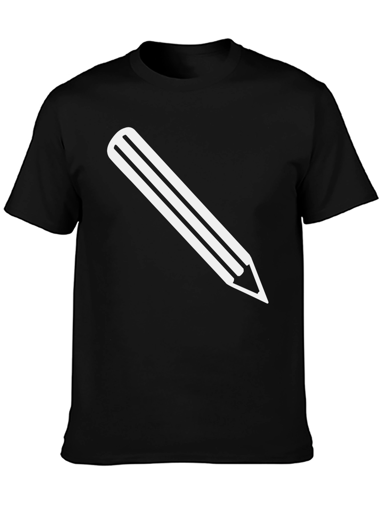 Pencil Graphic Tee - Black Cotton T-Shirt