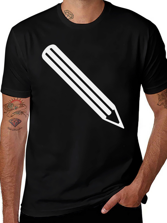 Pencil Graphic Tee - Black Cotton T-Shirt