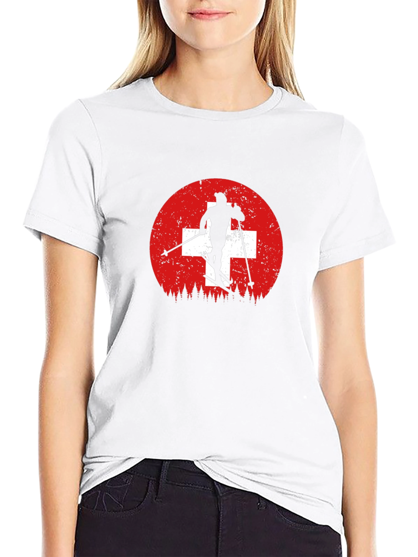 Swiss Skier T-Shirt - Mountain Adventure