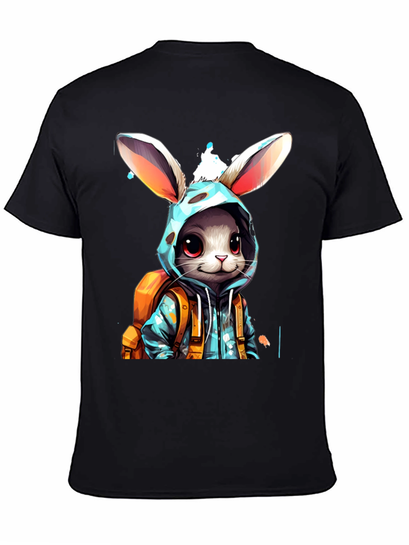 Bunny Hoodie Graphic Tee - Trendy Casual Wear