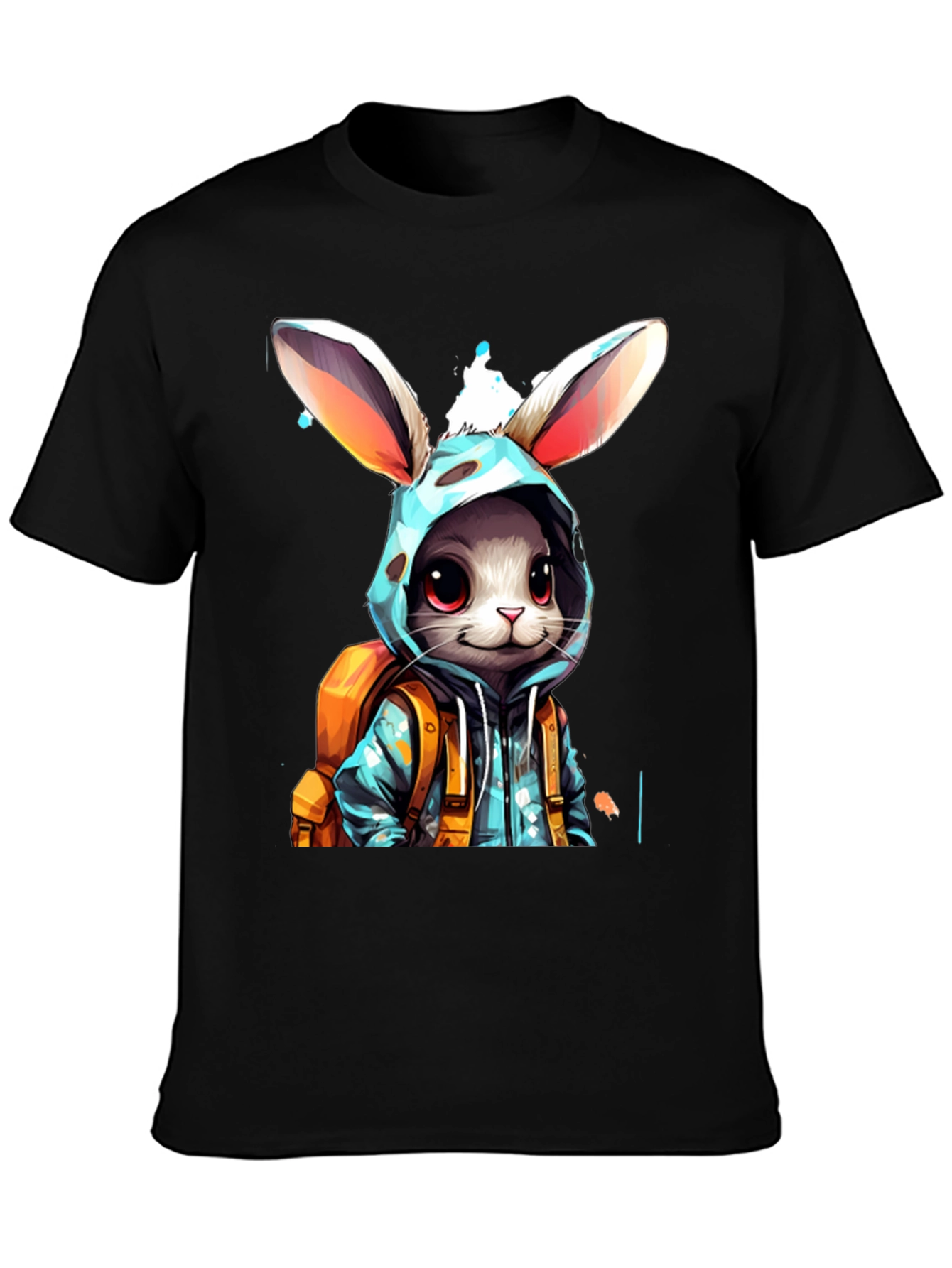 Bunny Hoodie Graphic Tee - Trendy Casual Wear