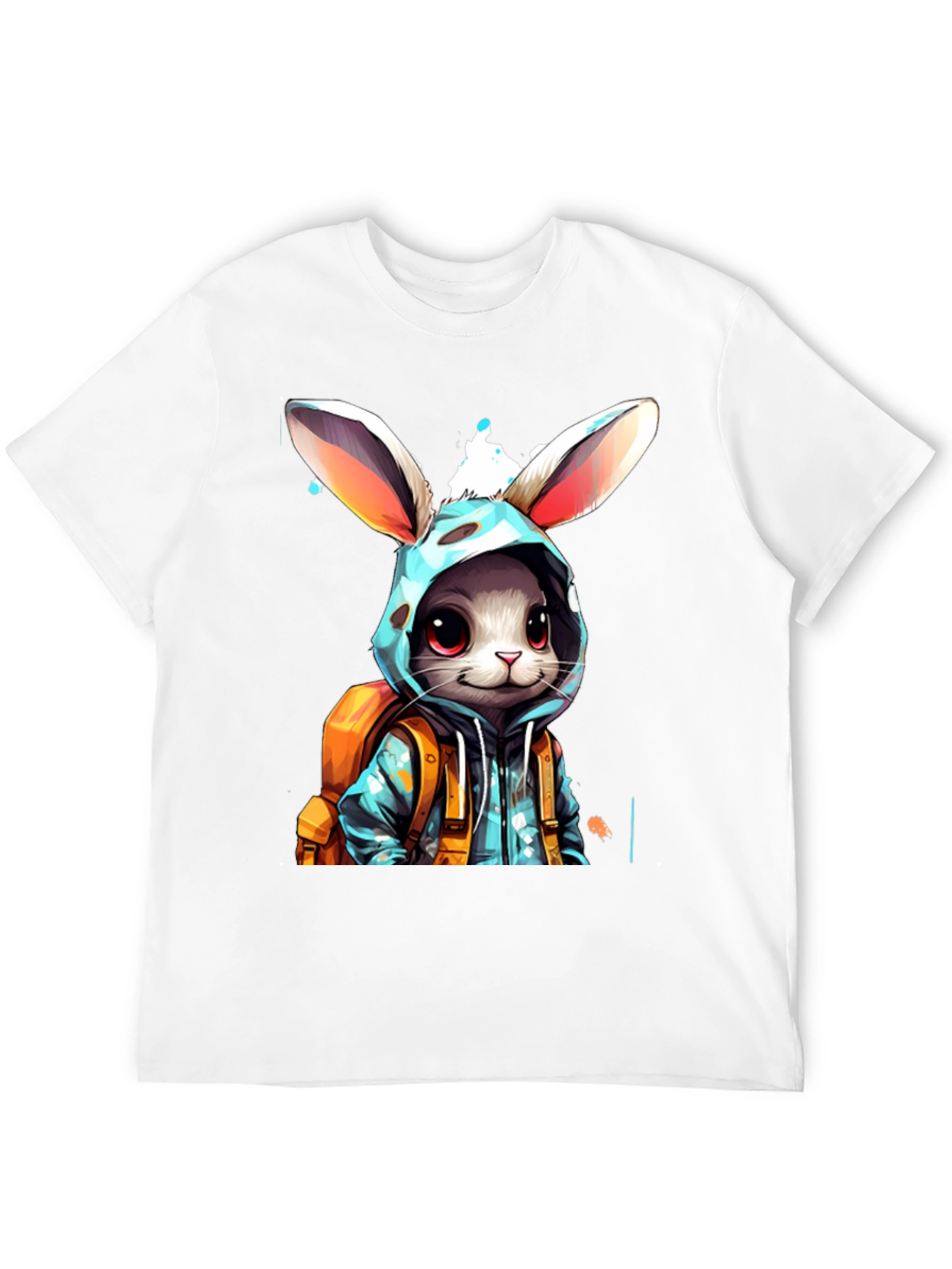 Bunny Hoodie Graphic Tee - Trendy Casual Wear