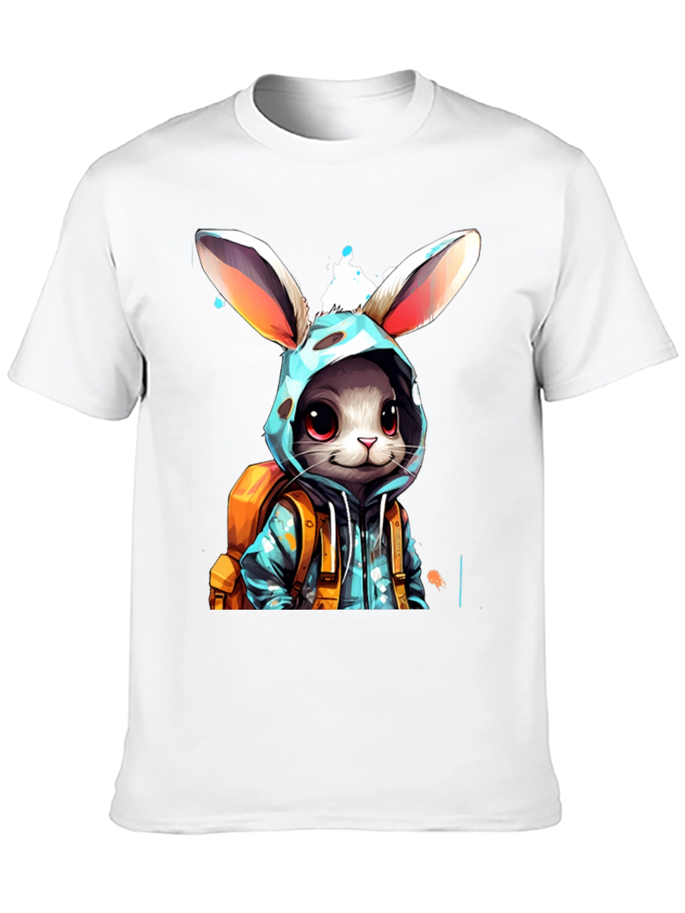 Bunny Hoodie Graphic Tee - Trendy Casual Wear