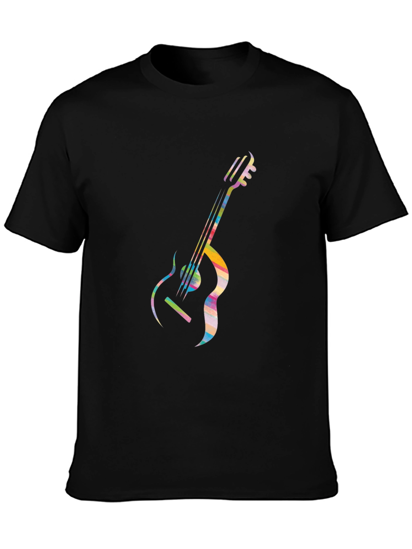 Cool Guitar Graphic Tee - Modern Black T-Shirt